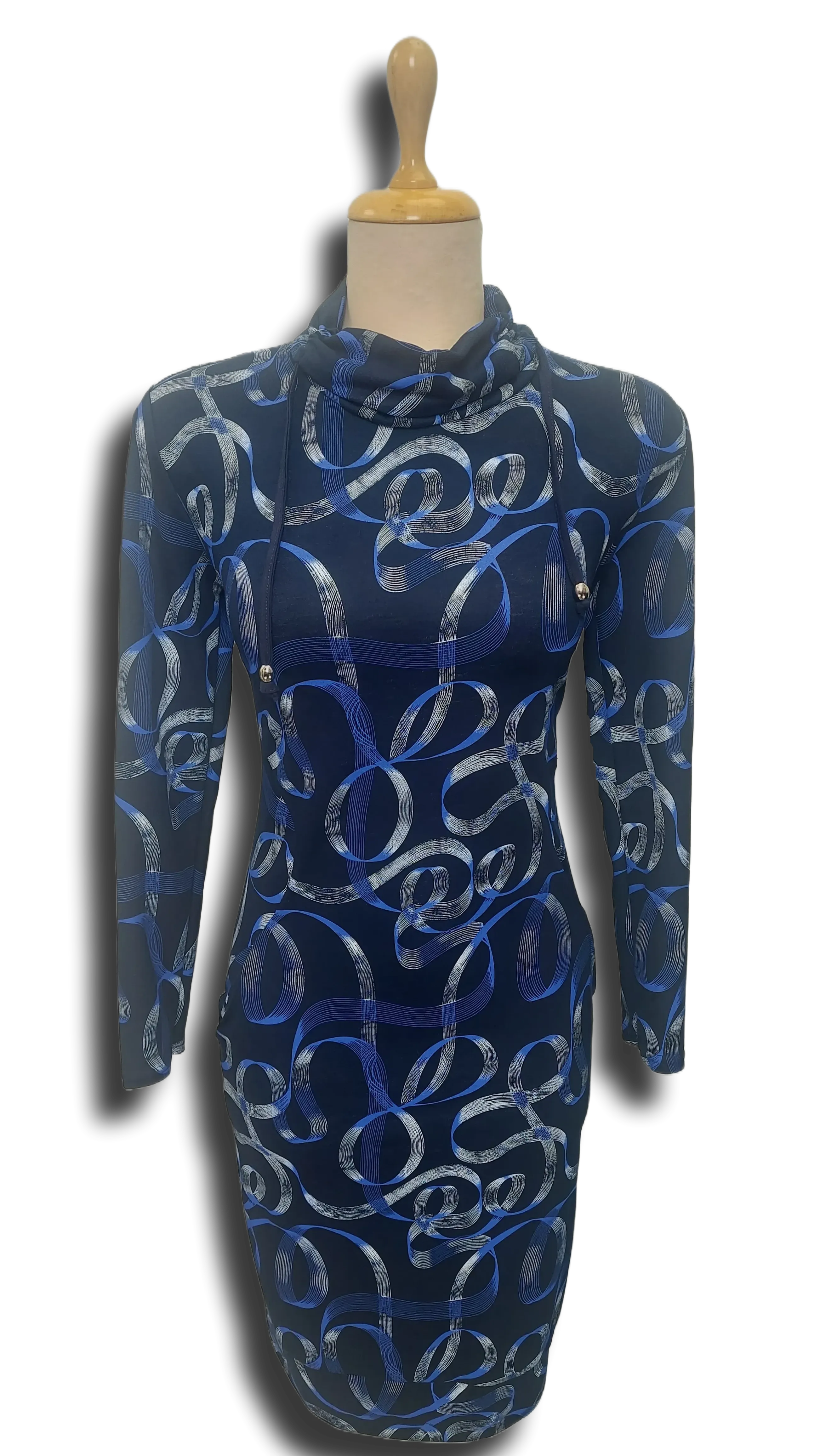 Réka pocket with royal blue ribbon dress product image
