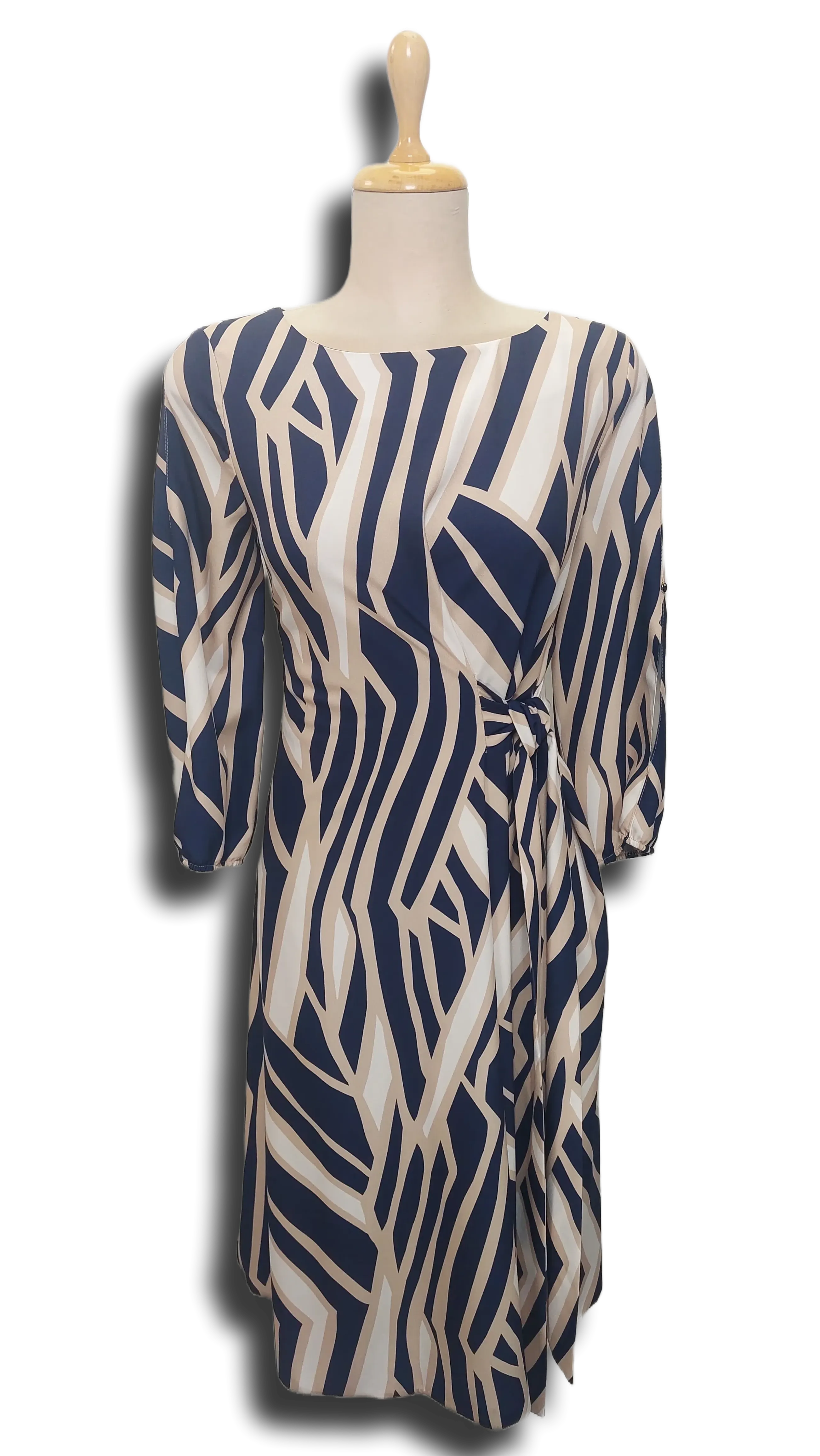 Tilda dress with beige-blue pattern dress product image