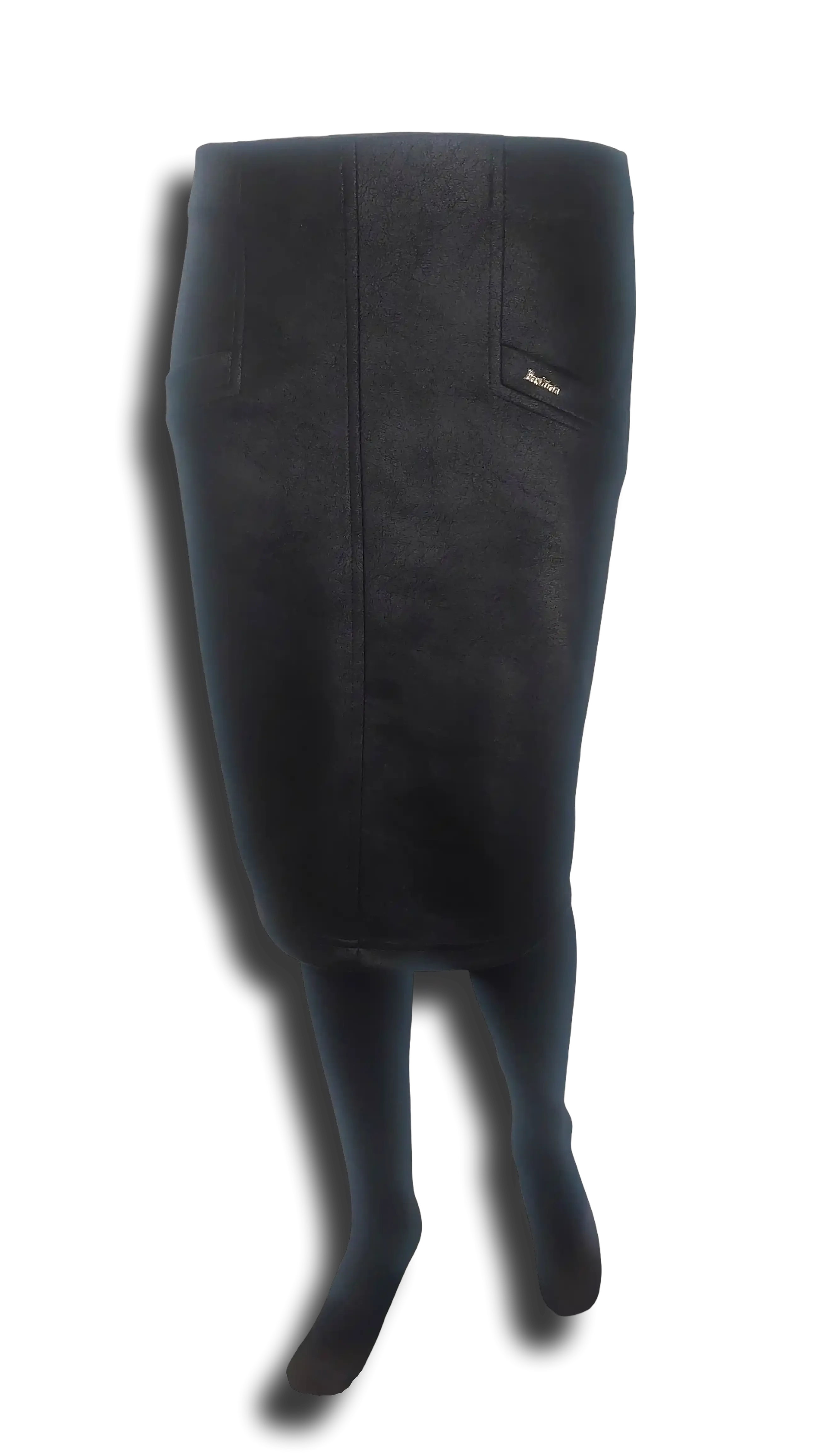 Greta straight suede black skirt product image
