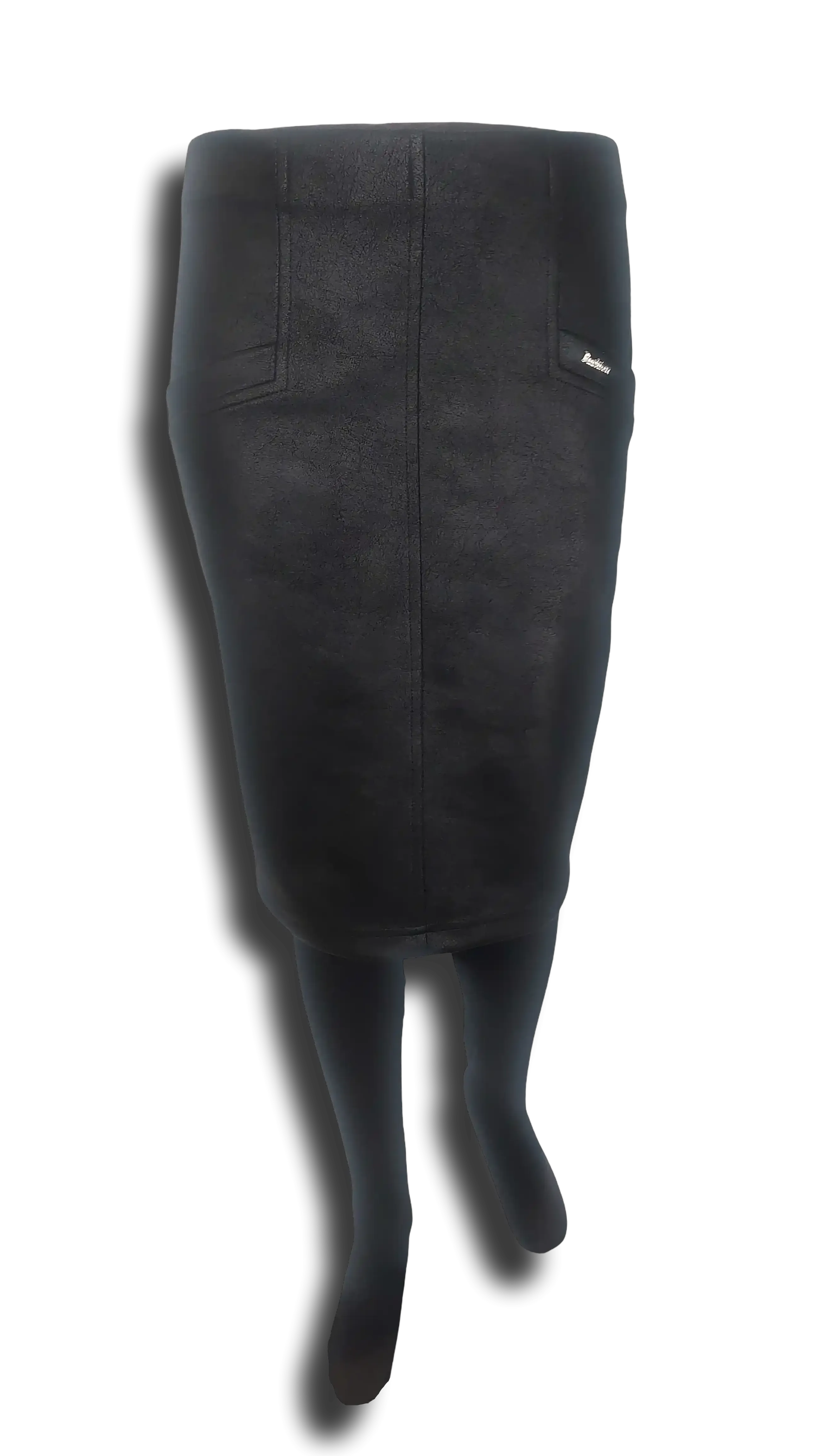Greta straight suede black skirt product image