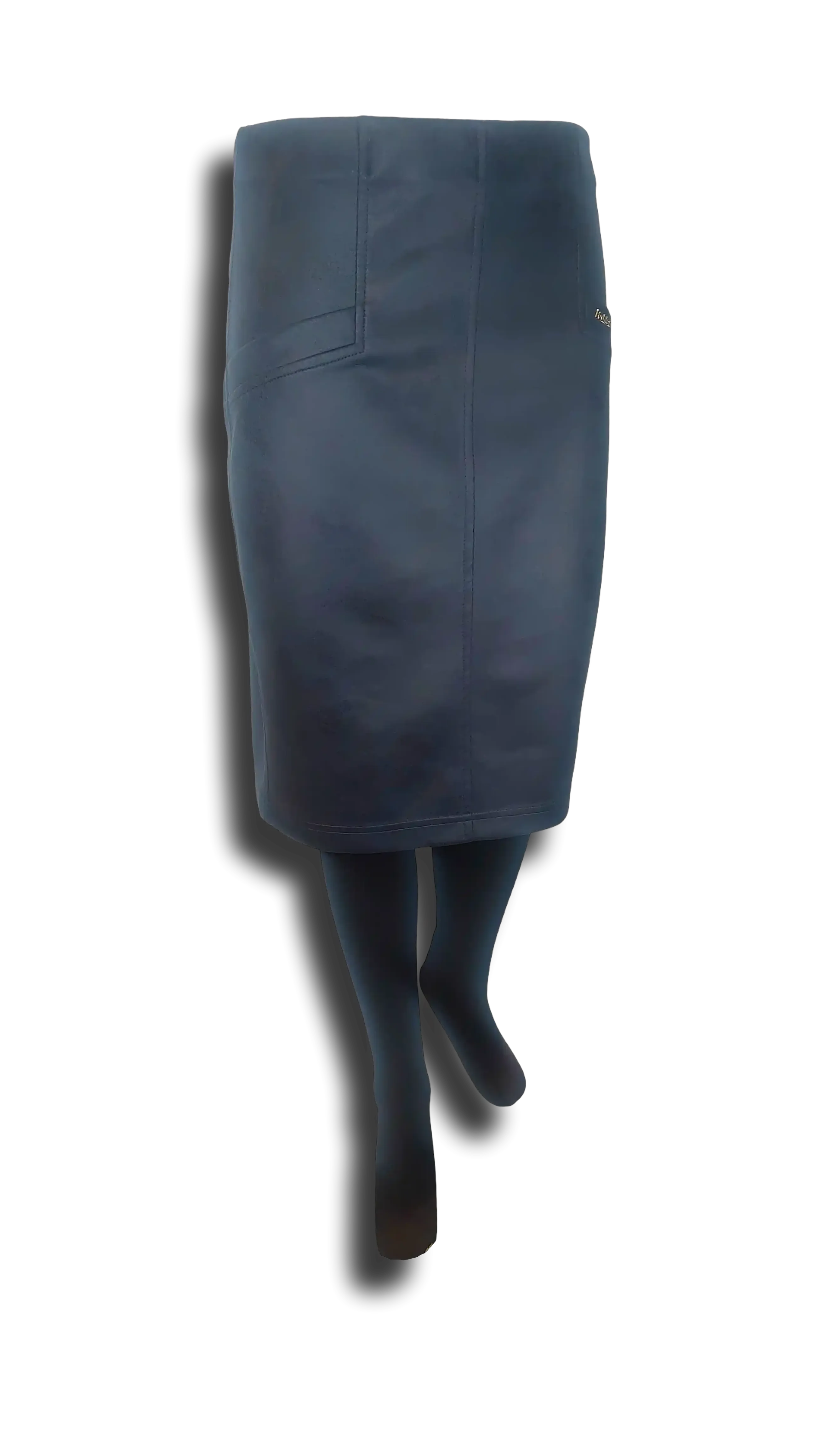 Greta straight suede steel blue skirt product image