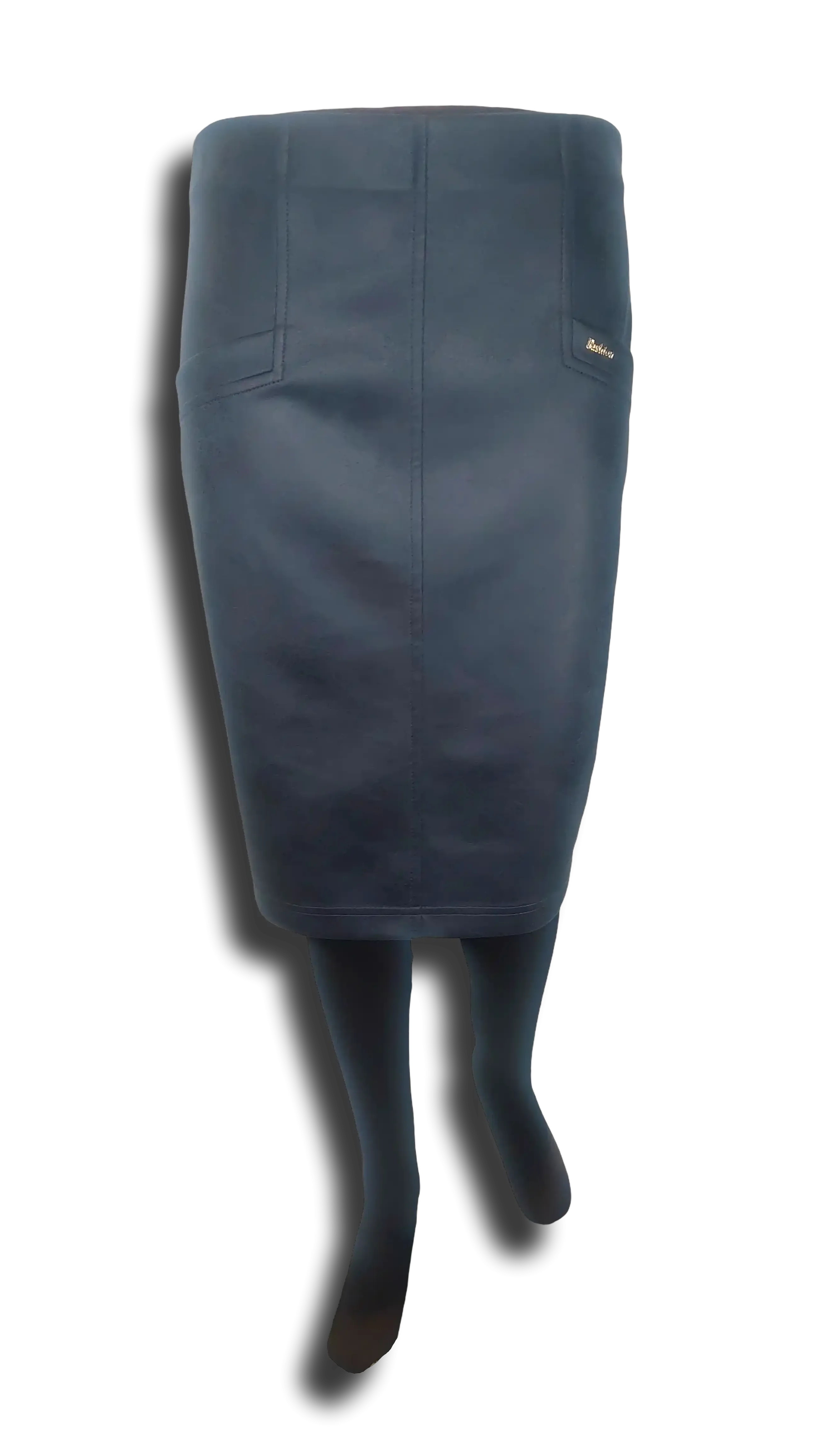 Greta straight suede steel blue skirt product image