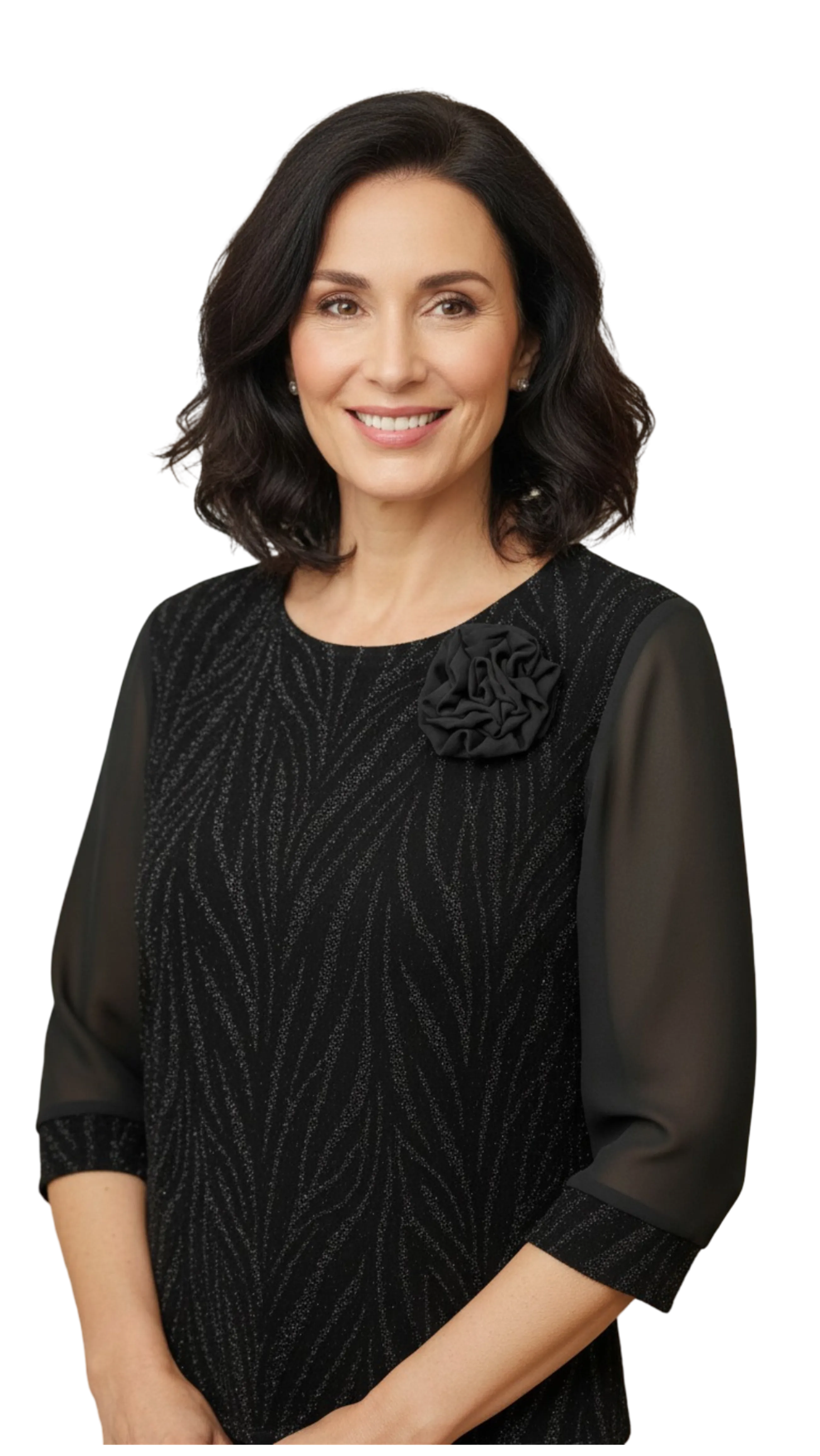 Anka decorated with black glittering rose blouse product image