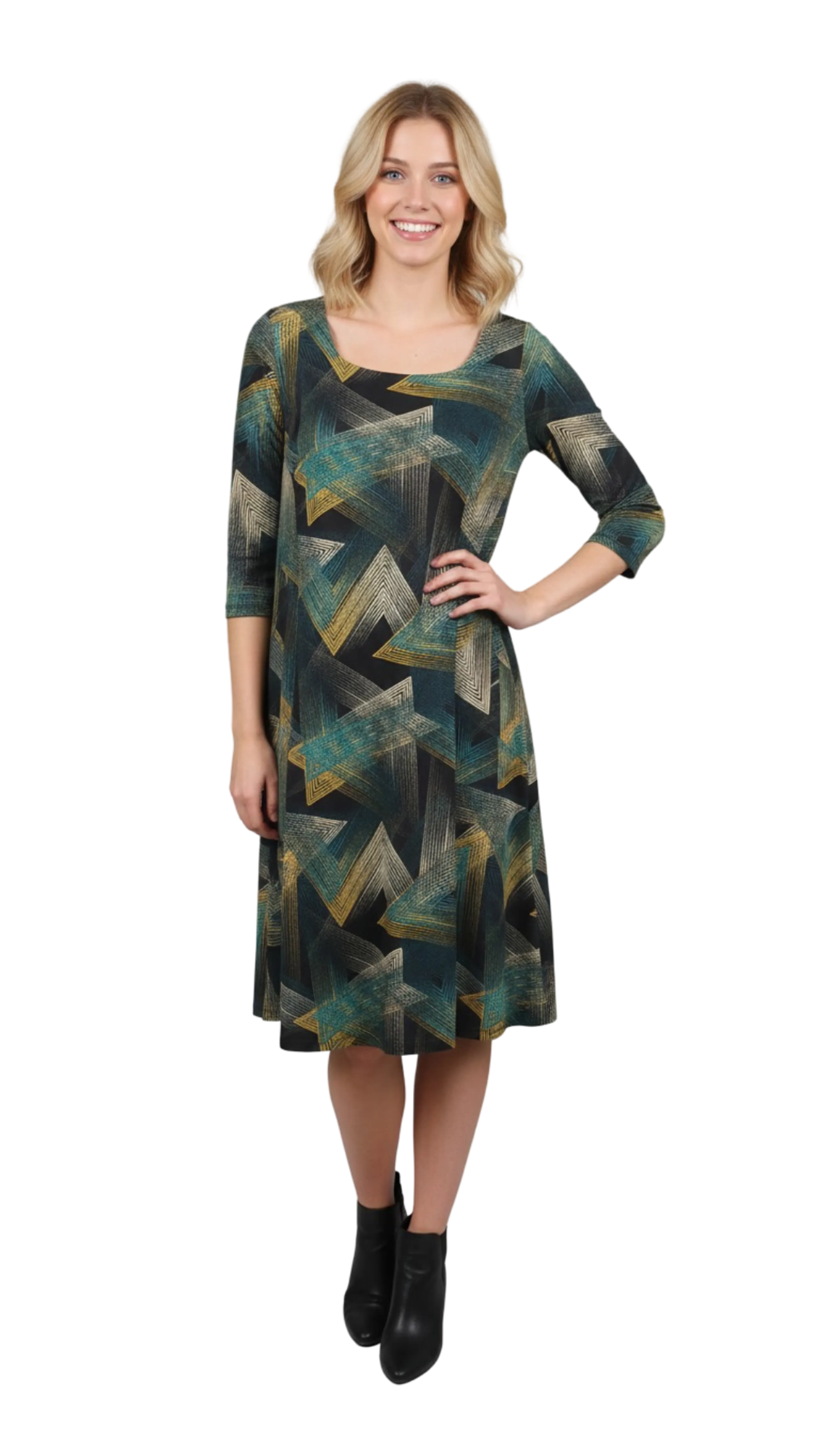 Aida green-yellow pattern dress product image