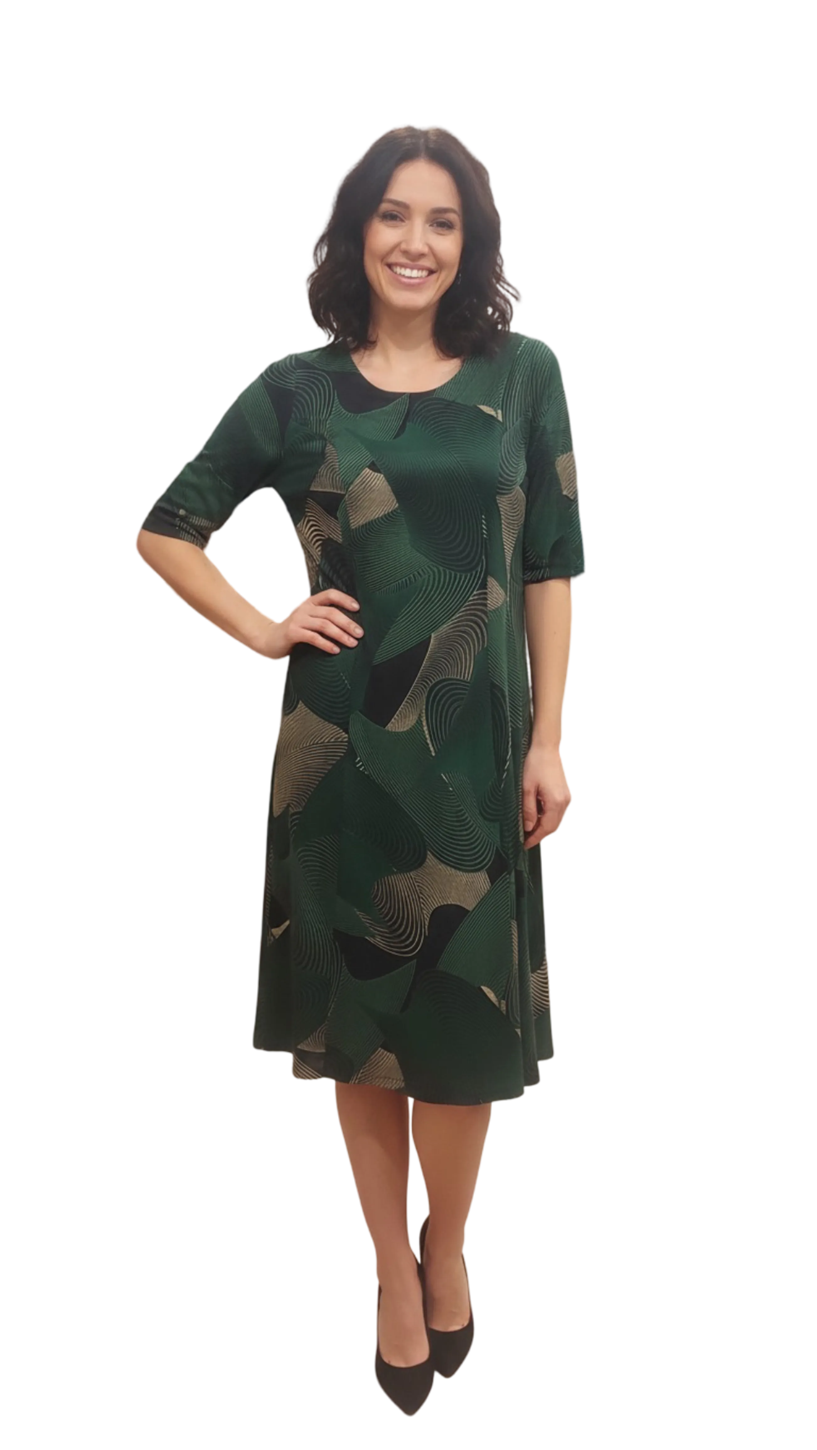 Aida green abstract pattern dress product image