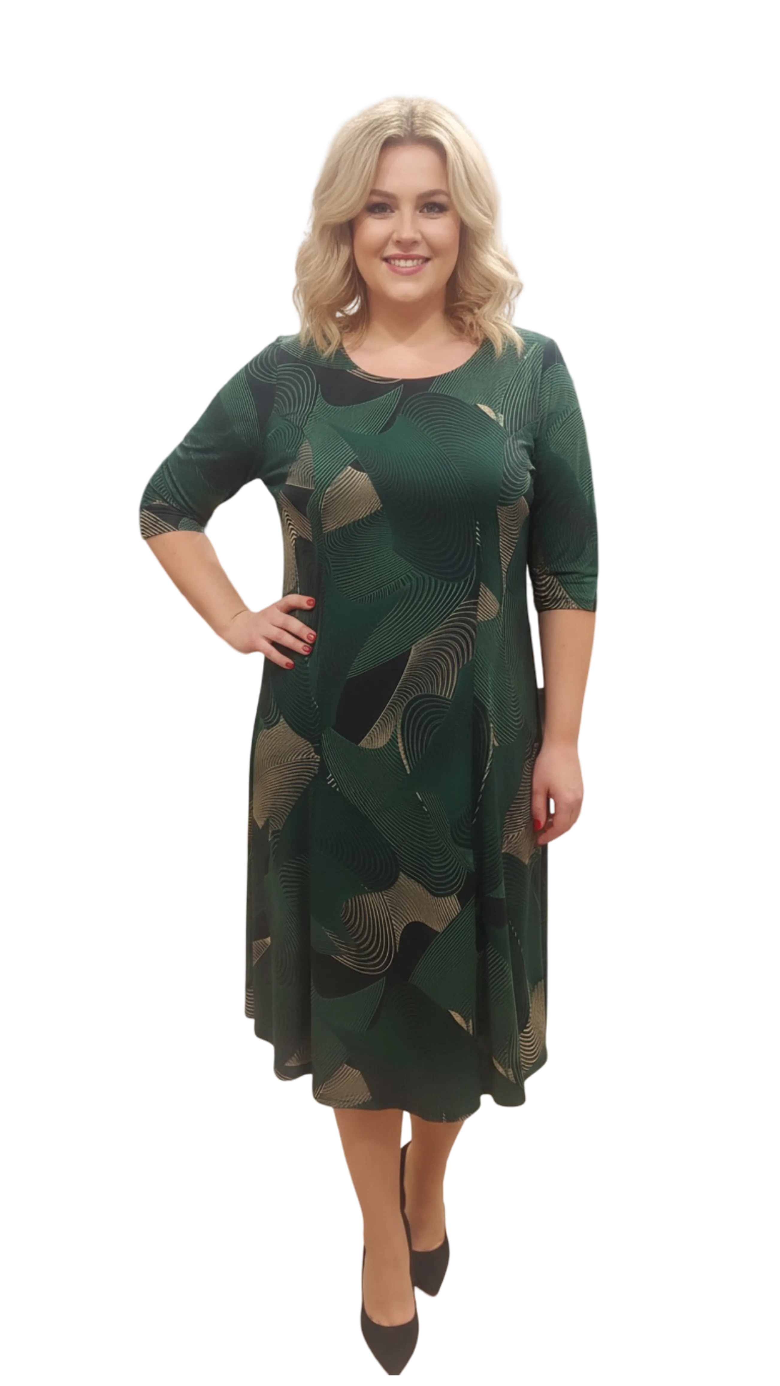 Aida green abstract pattern dress product image