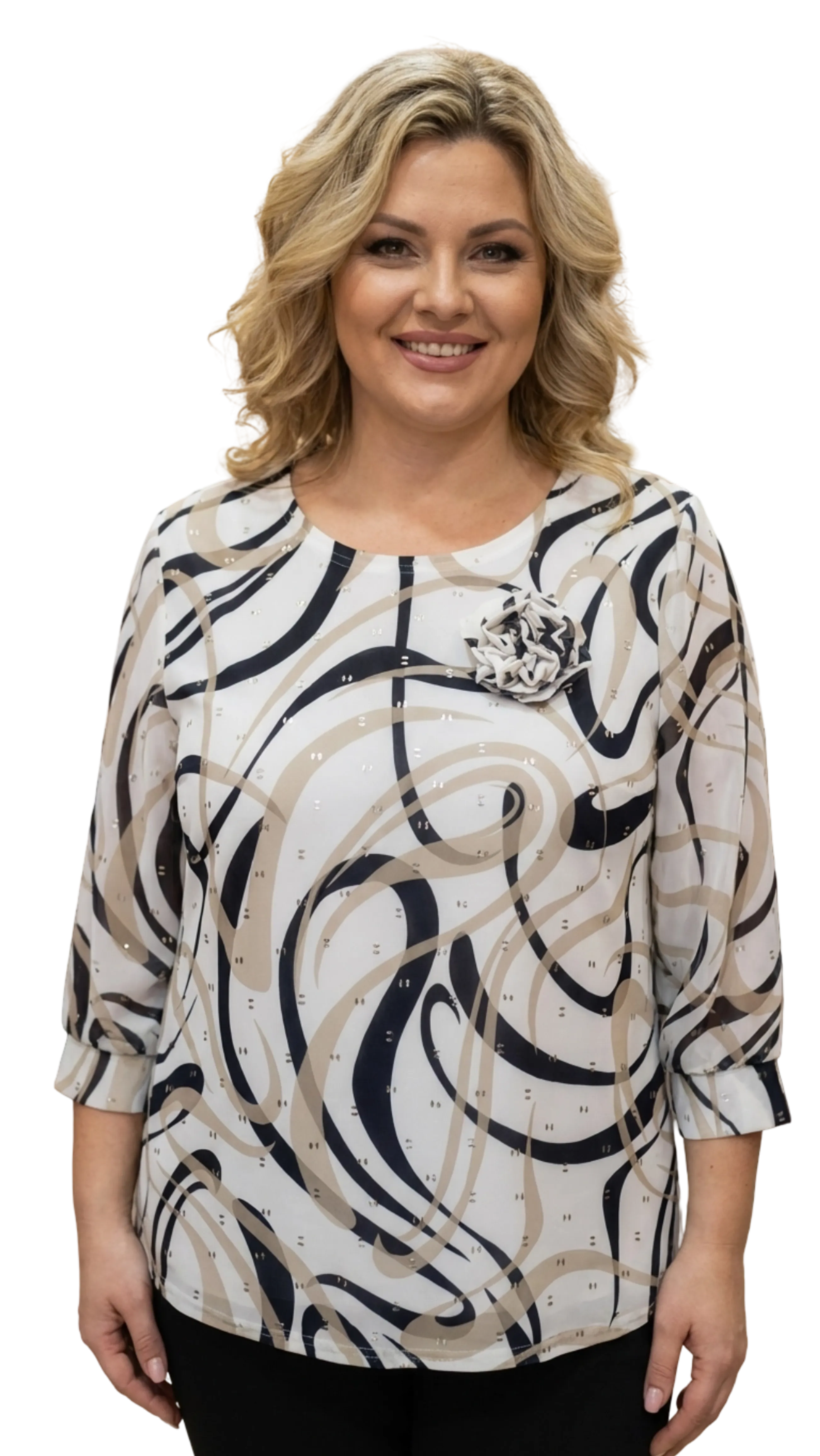 Anka decorated with a beige patterned rose blouse product image