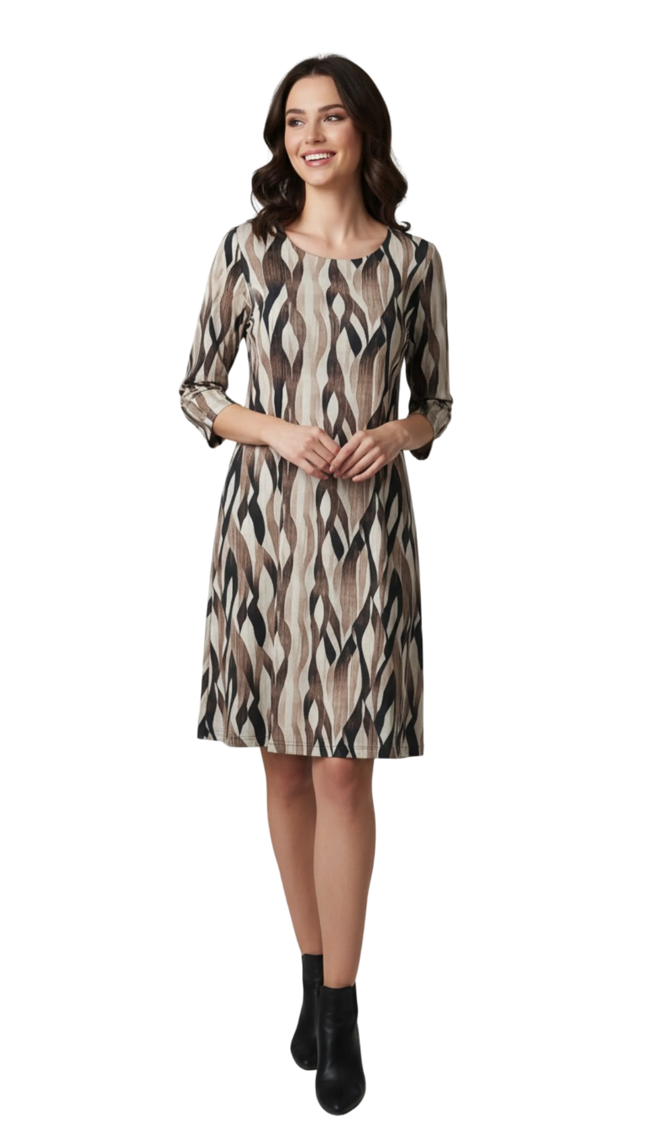 Carmen brown-beige pattern dress product image