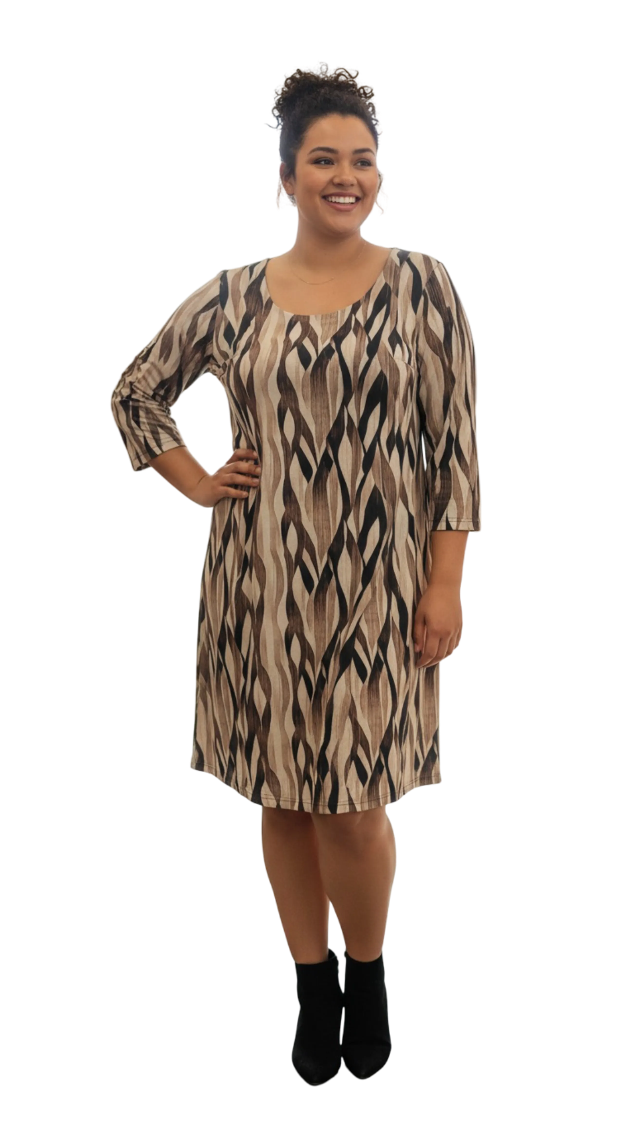 Carmen brown-beige pattern dress product image