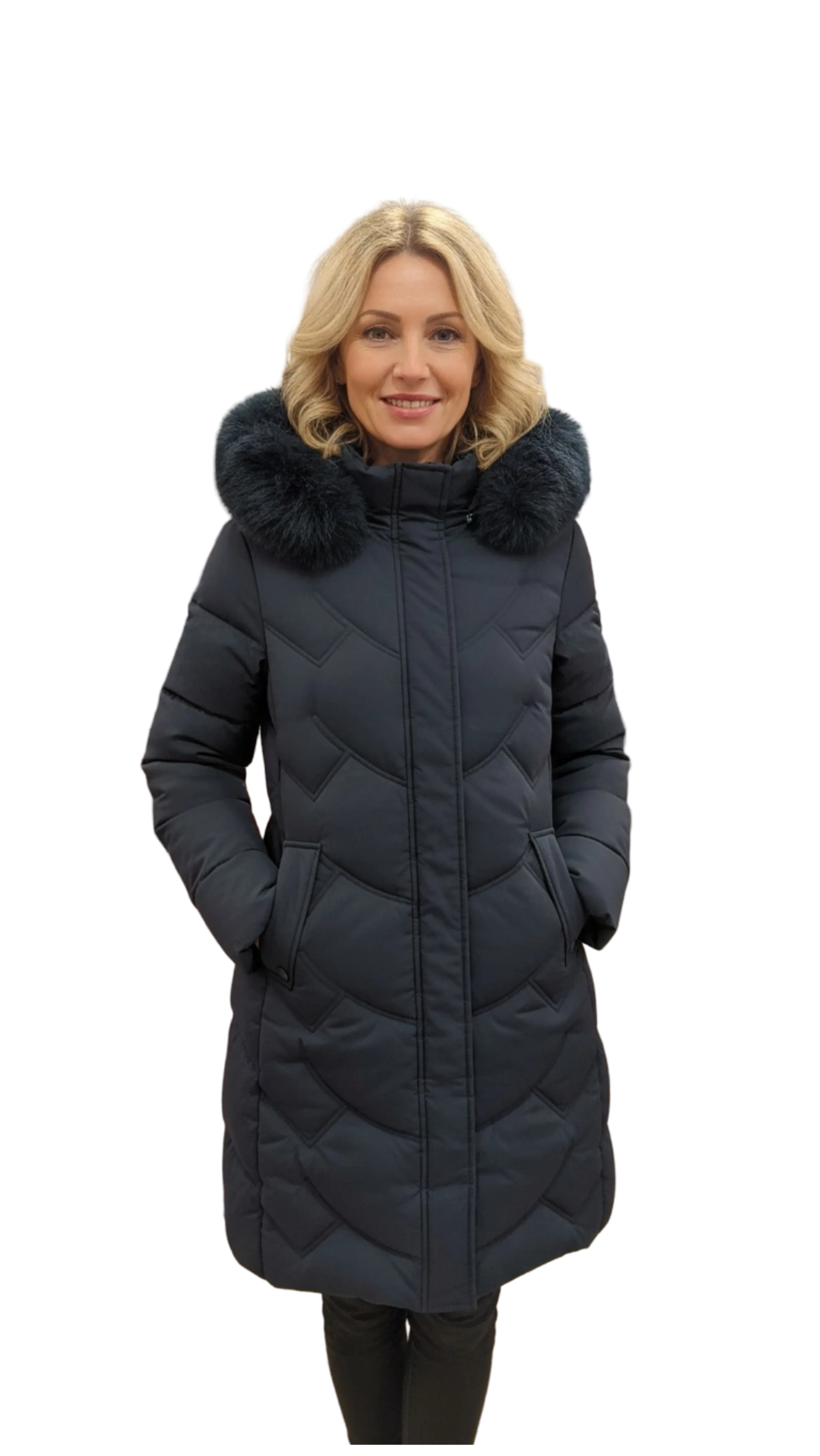 Csilla winter jacket slim fit navy blue jacket product image