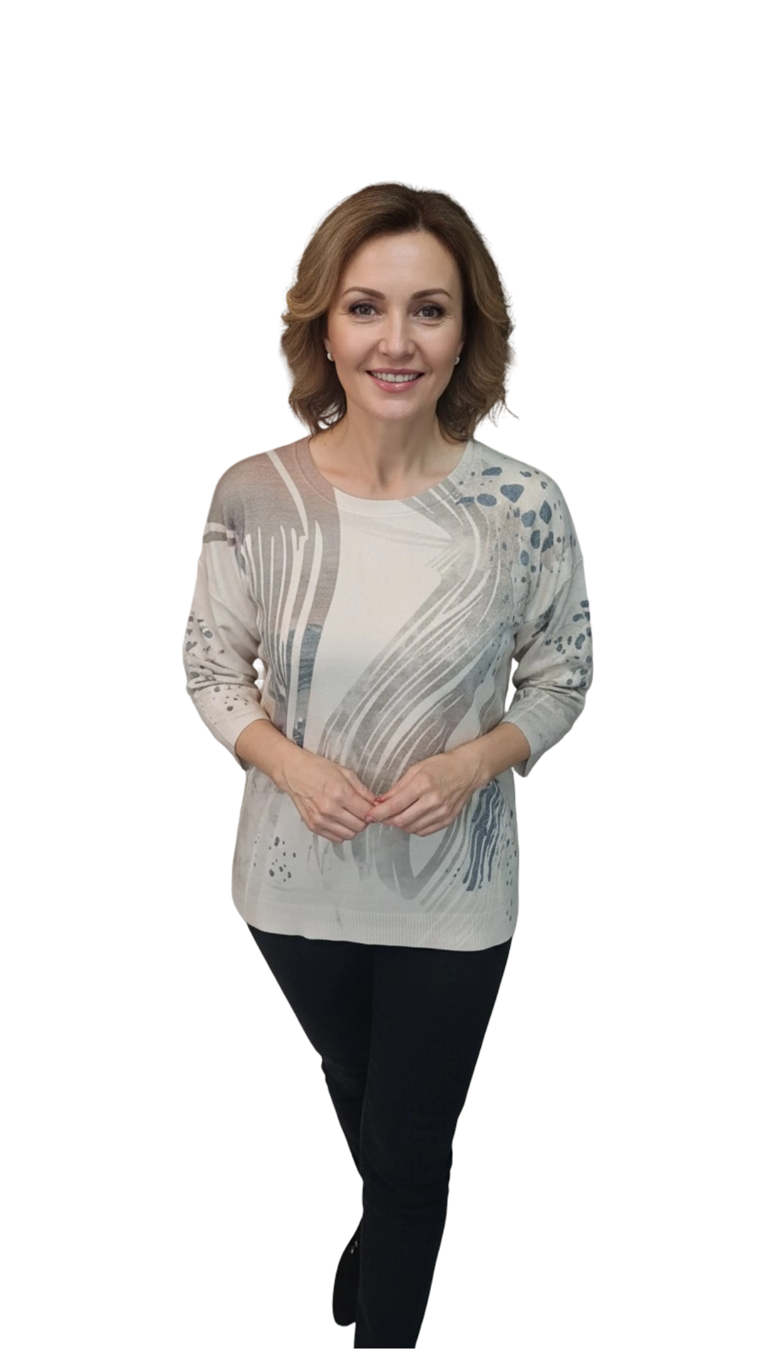 Juli rhinestone beige-brown pattern jumper product image