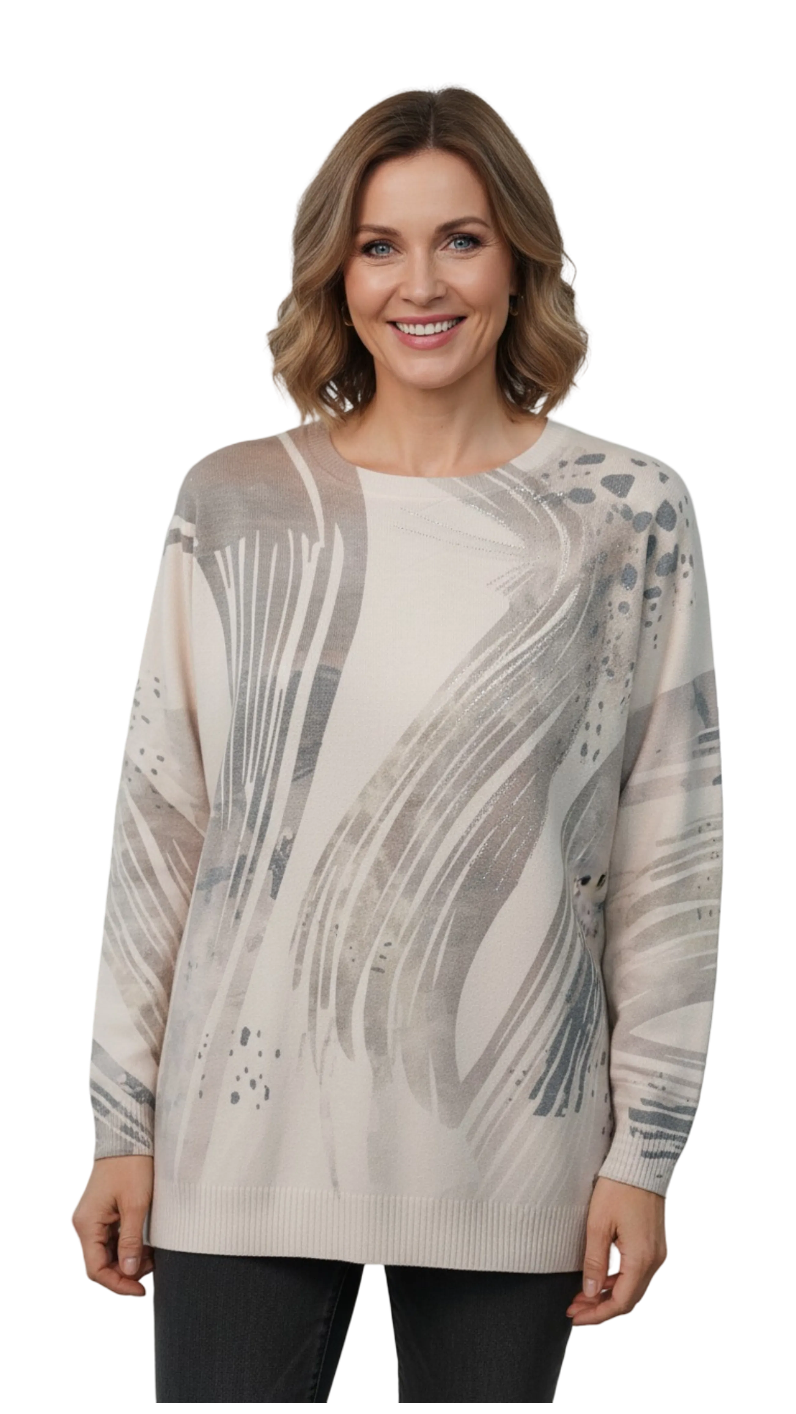 Juli rhinestone beige-brown pattern jumper product image