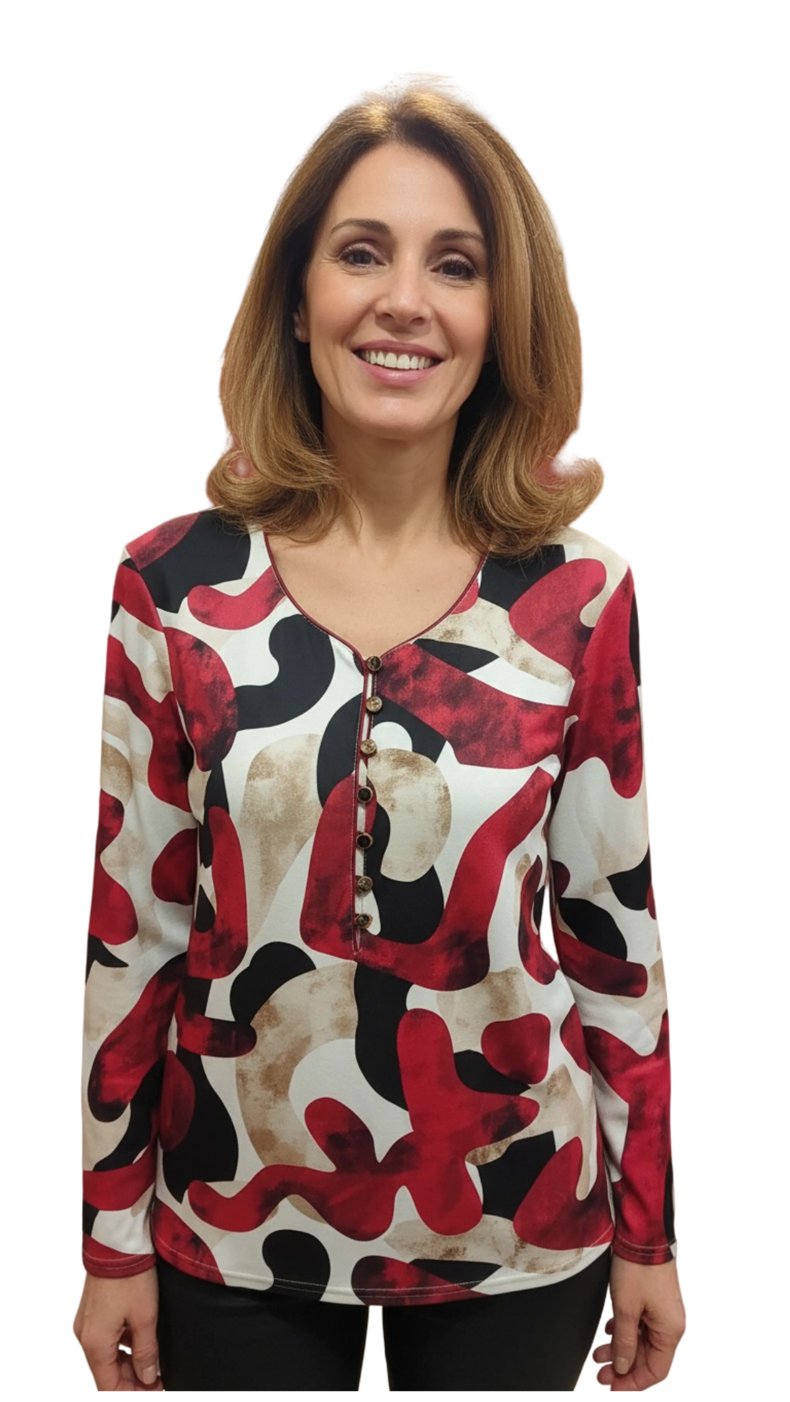 Eni burgundy-beige pattern polo product image