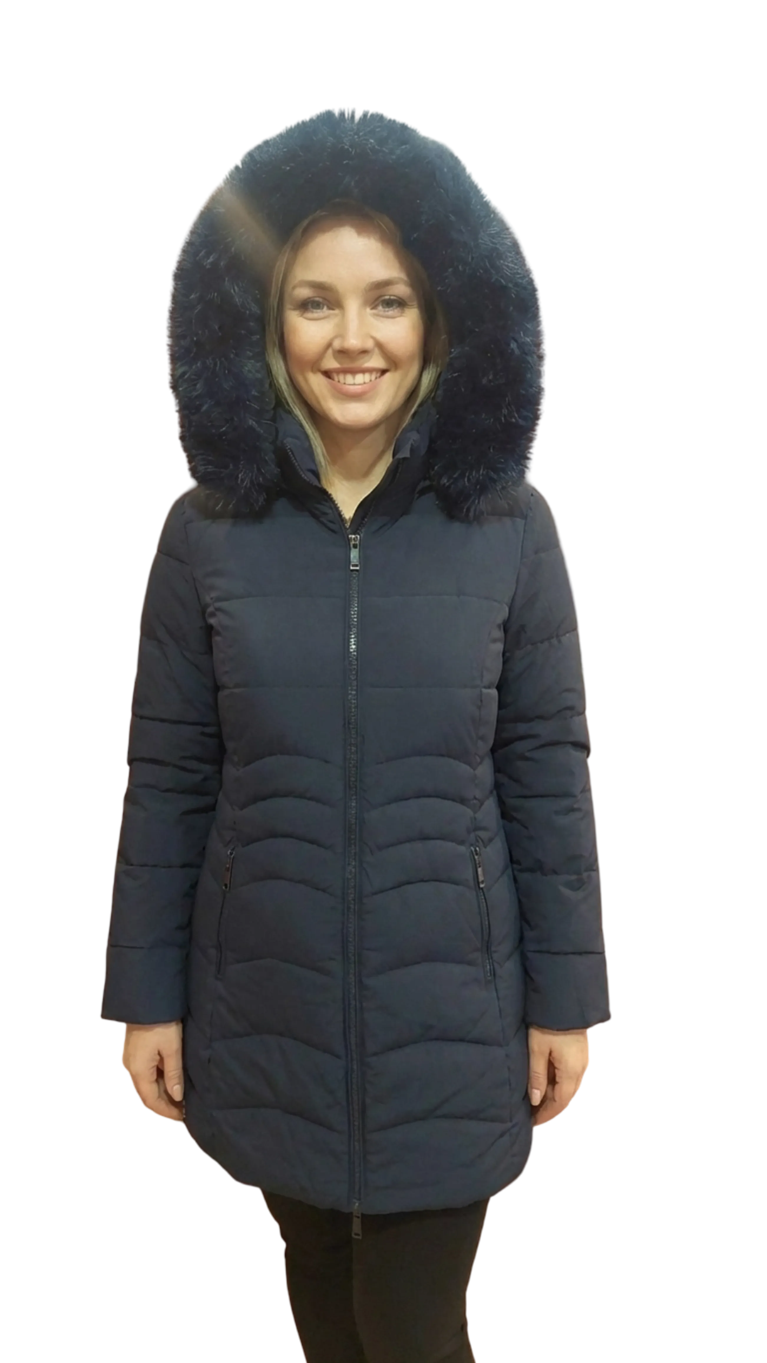 Csilla winter jacket navy blue large size jacket product image