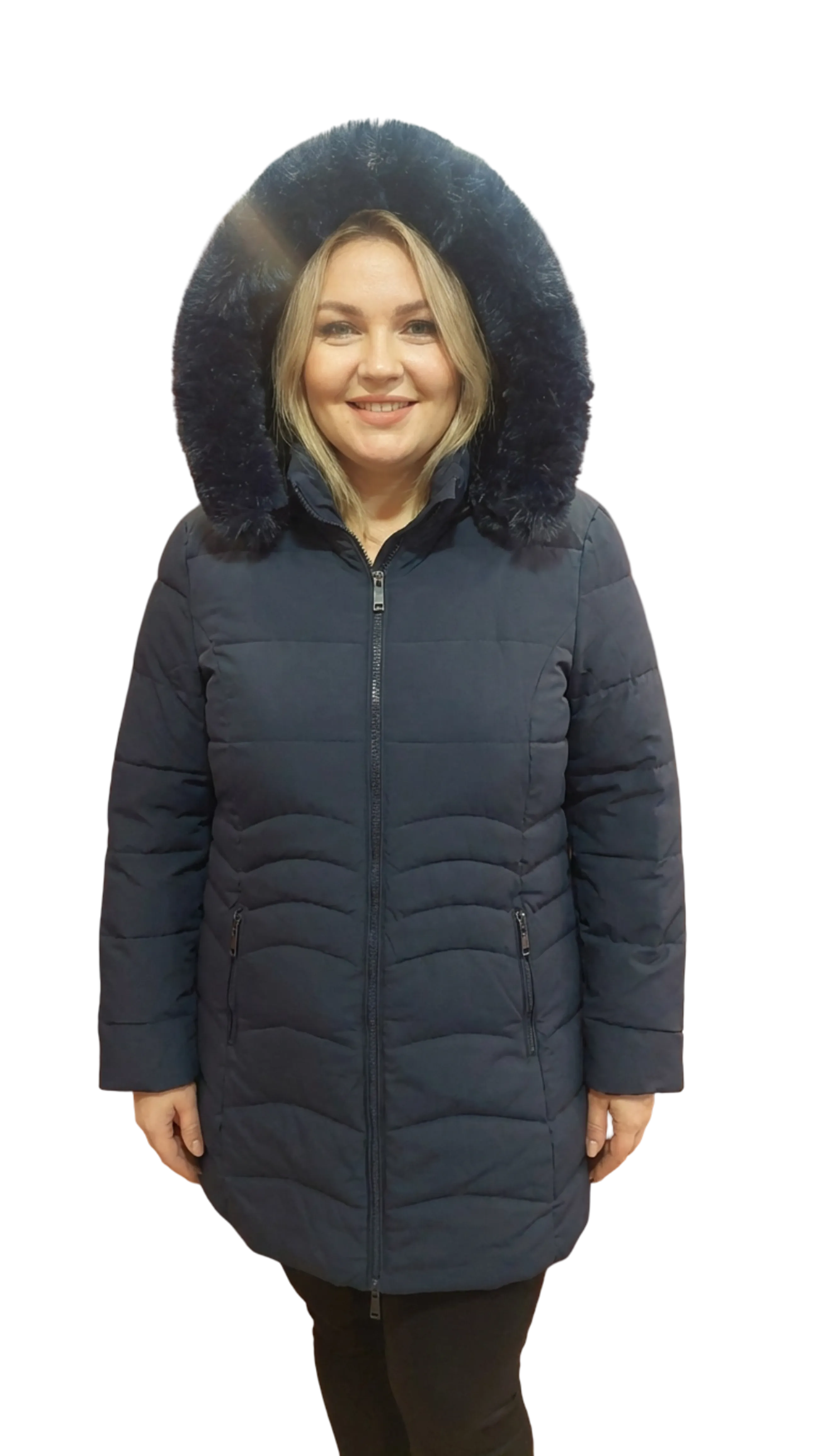 Csilla winter jacket navy blue large size jacket product image