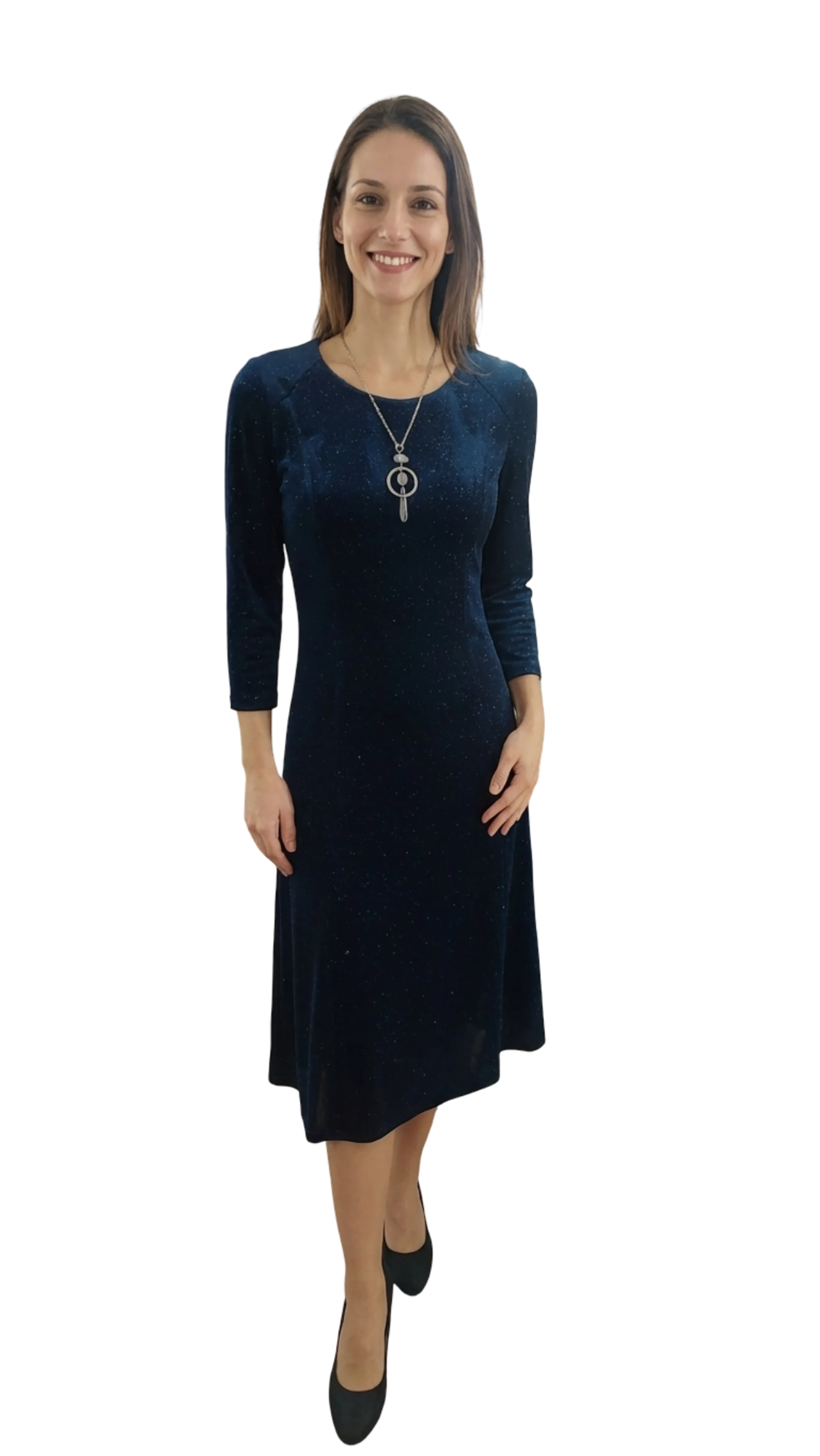 Hédi dark blue glitter expanding casual dress product image