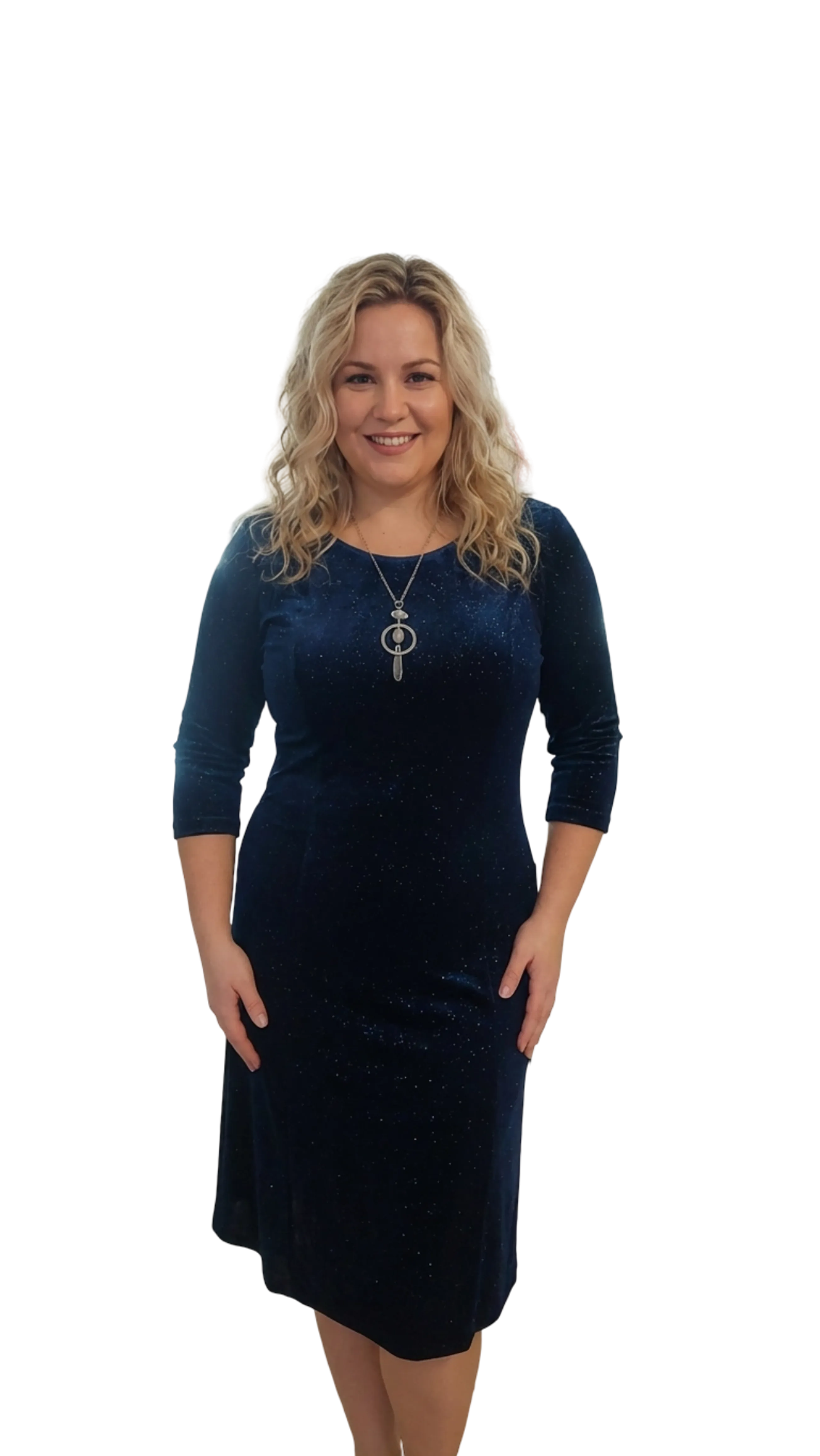 Hédi dark blue glitter expanding casual dress product image