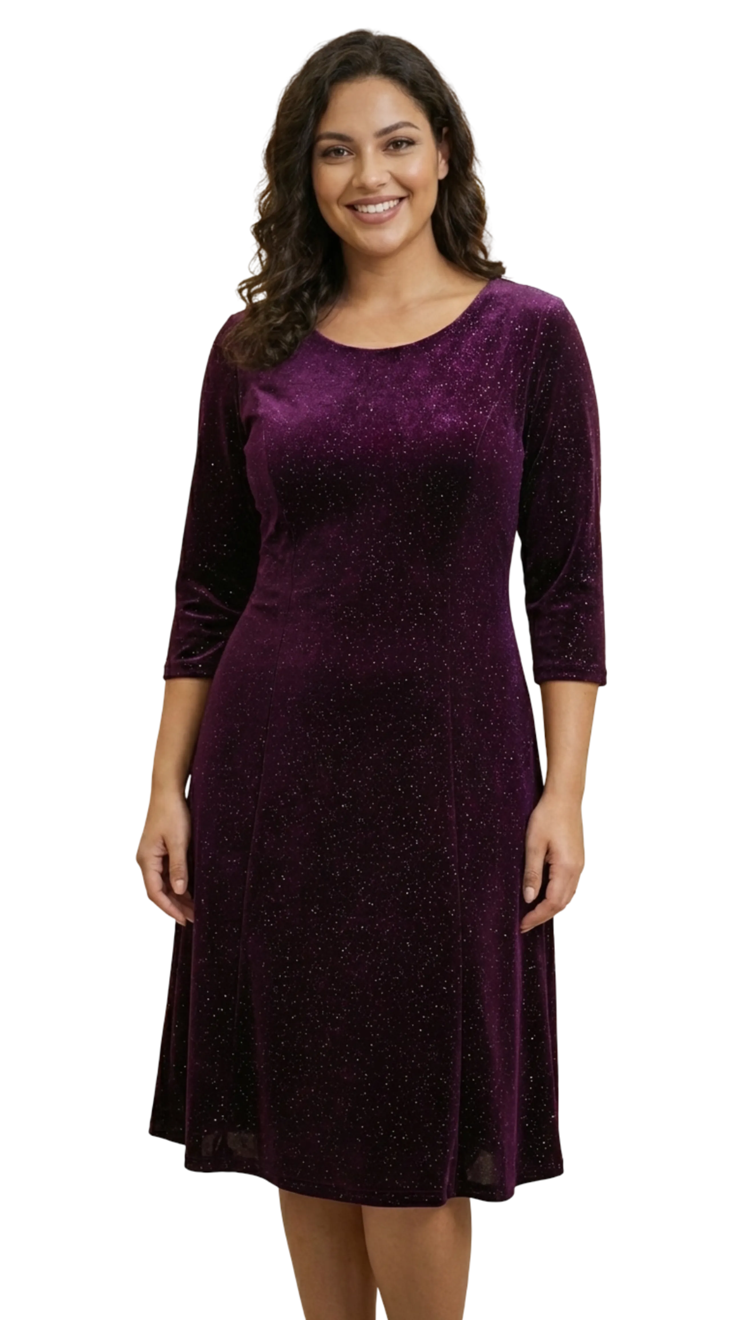 Hédi eggplant shiny expanding casual dress product image