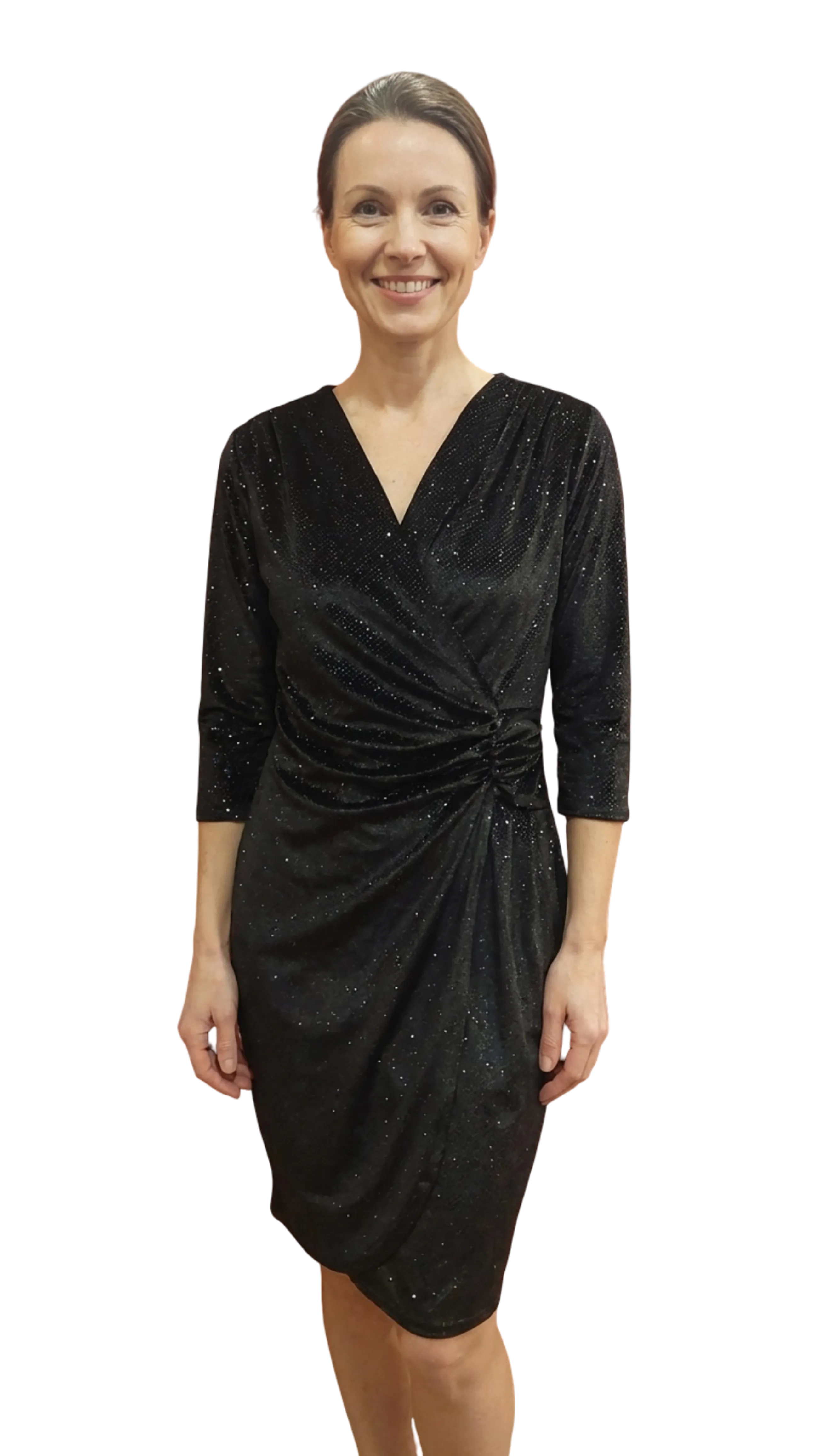 Réka black velvet casual dress product image
