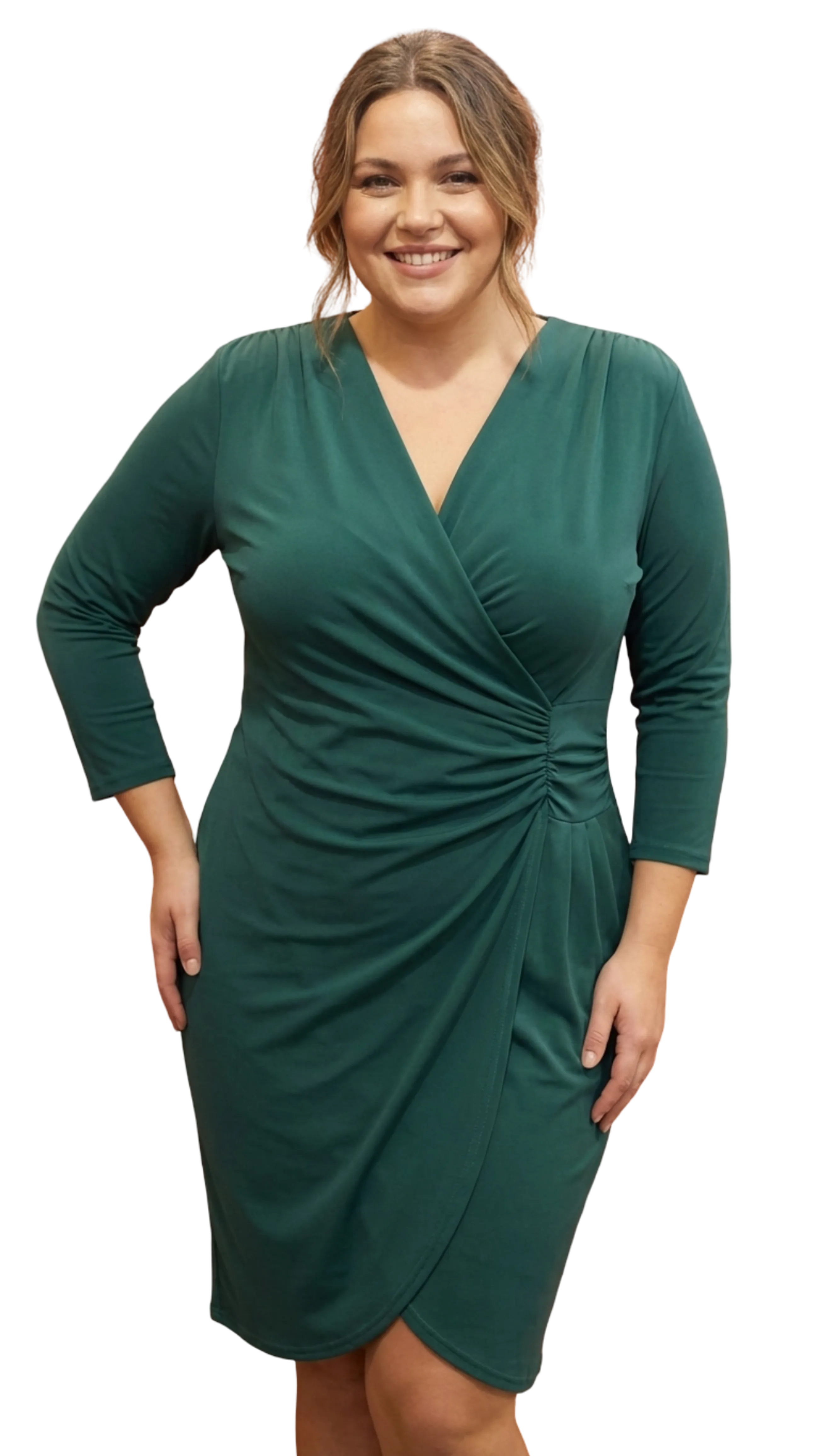 Réka pulled green dress product image