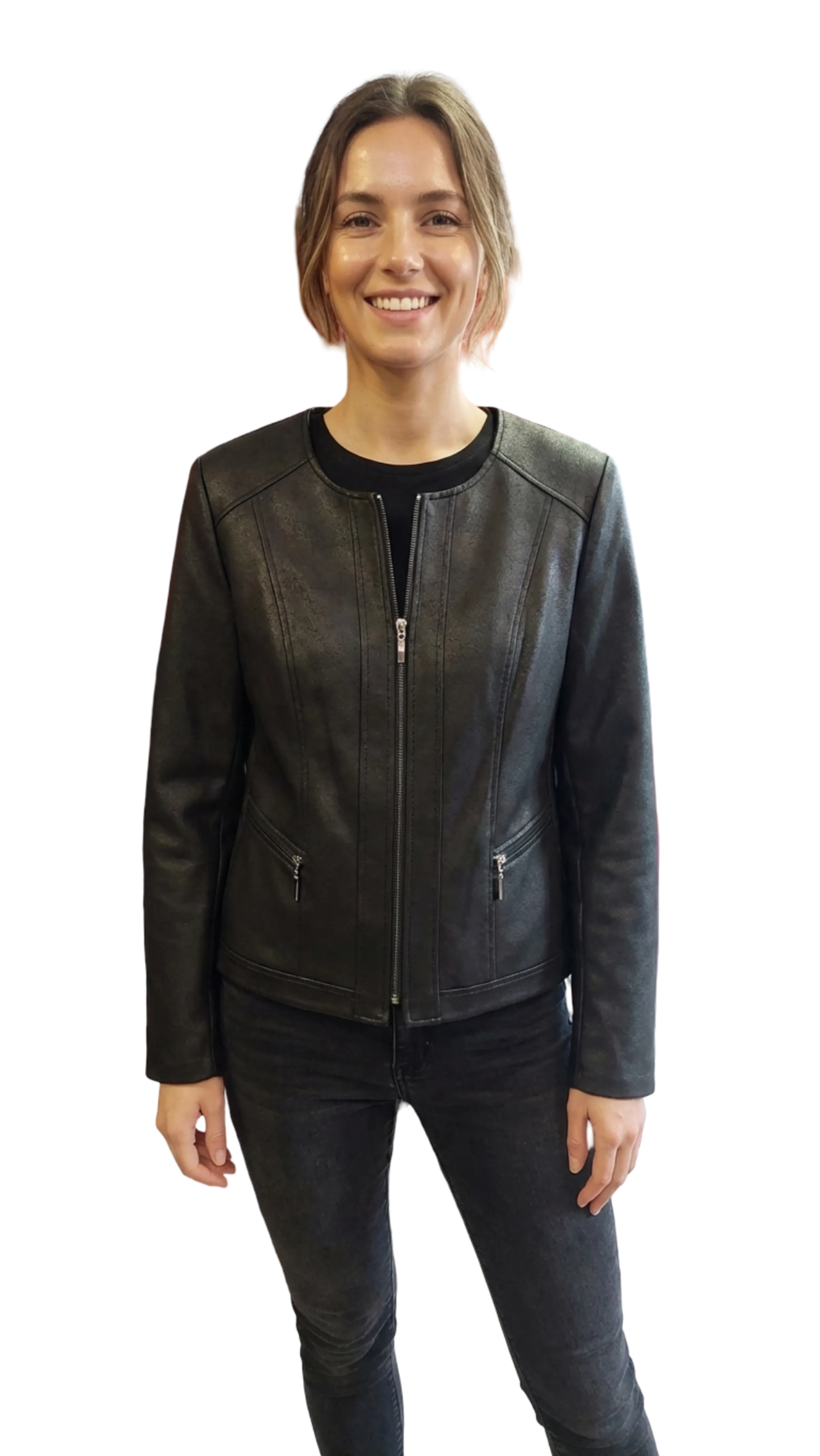 Rella leather-effect black blazer product image
