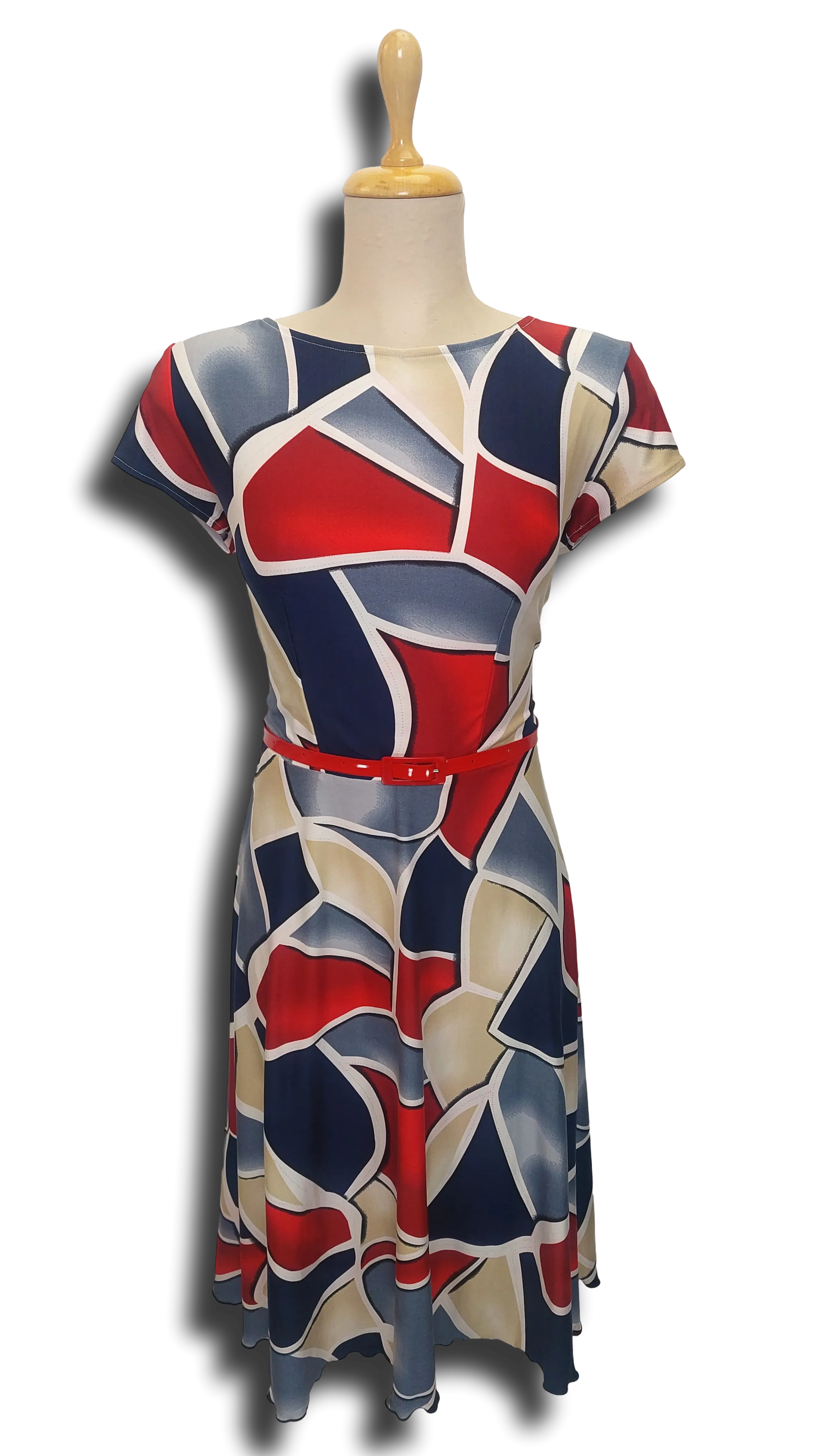 Abigél red-blue pattern dress product image