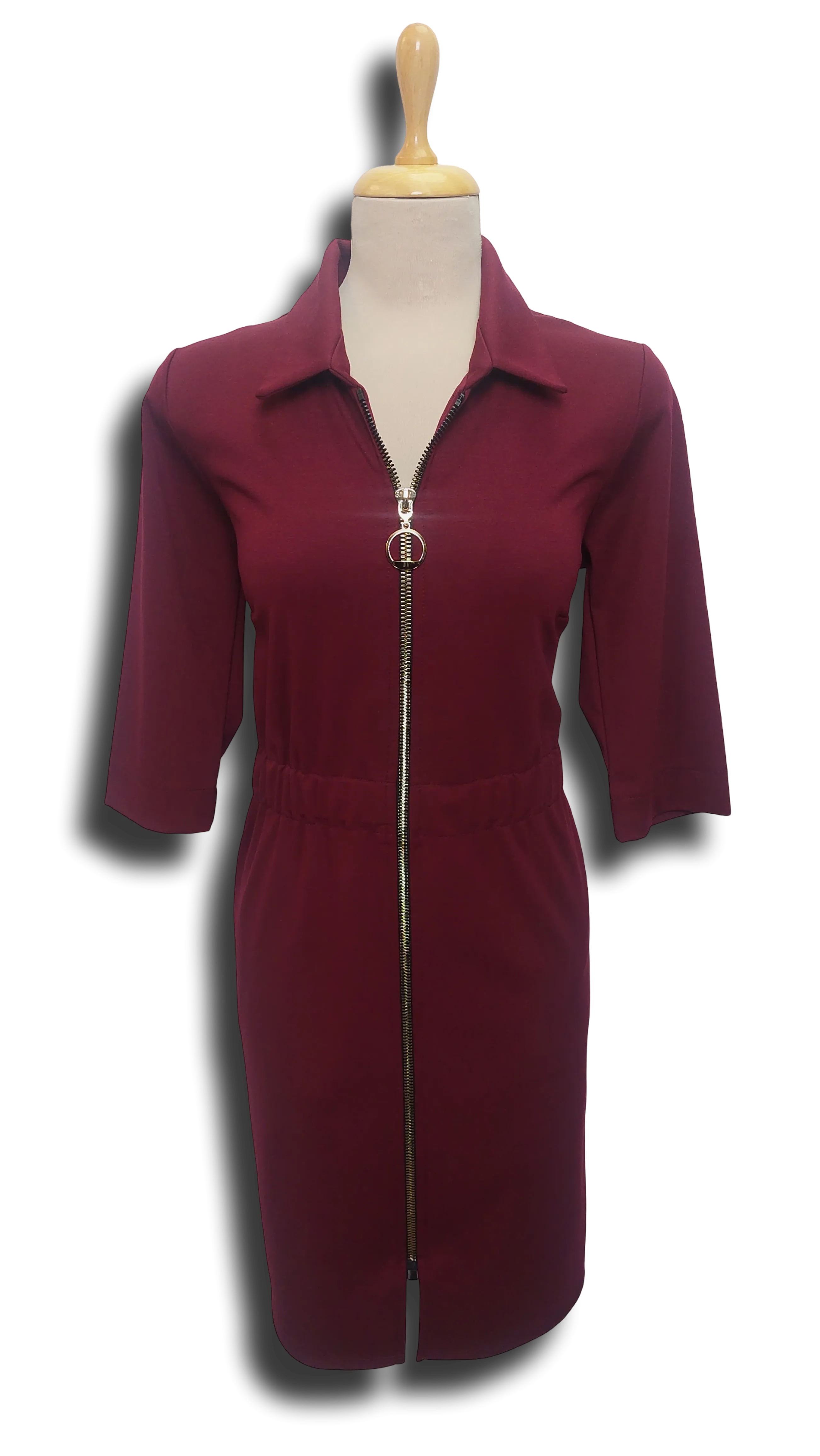 Ferra burgundy zipped dress product image