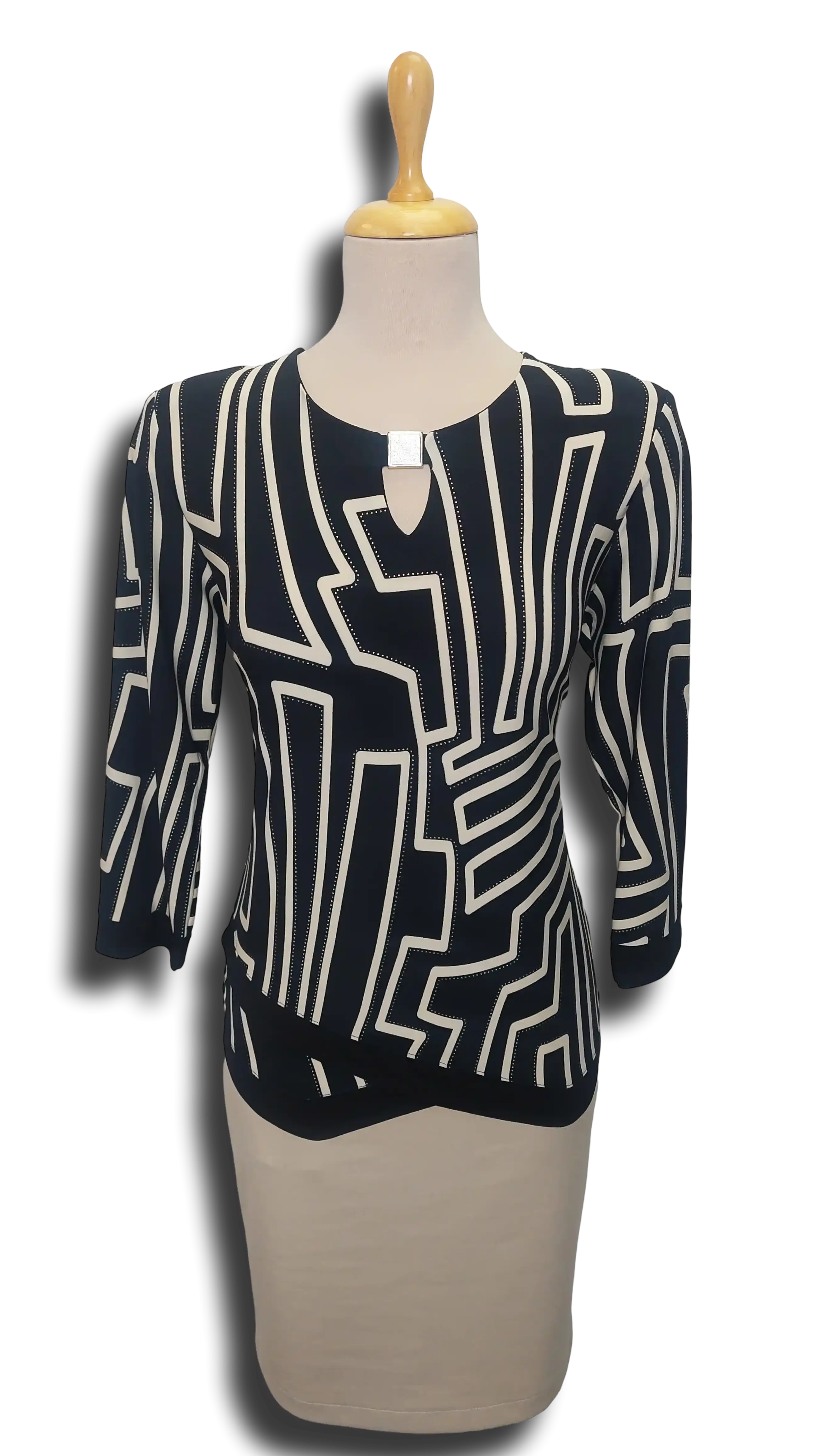 Lina black and white piping tunic product image