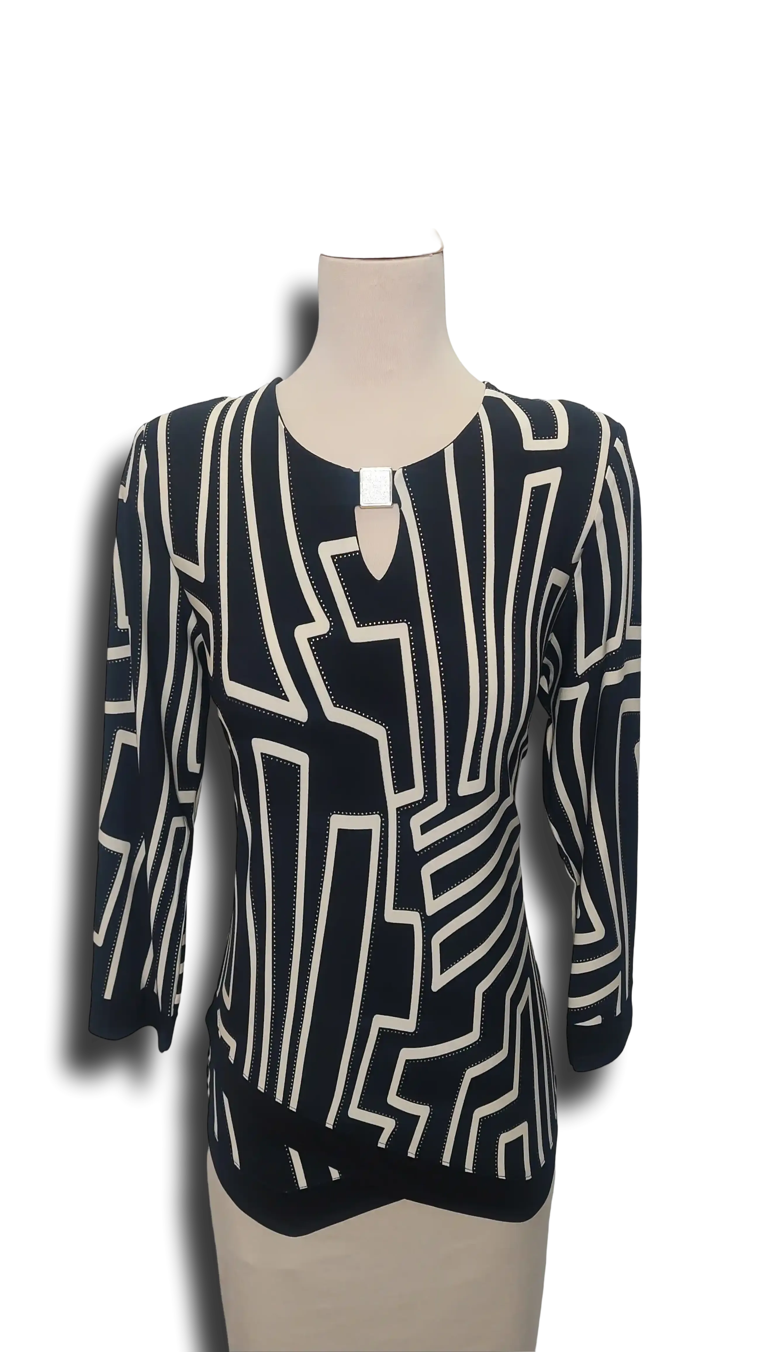 Lina black and white piping tunic product image