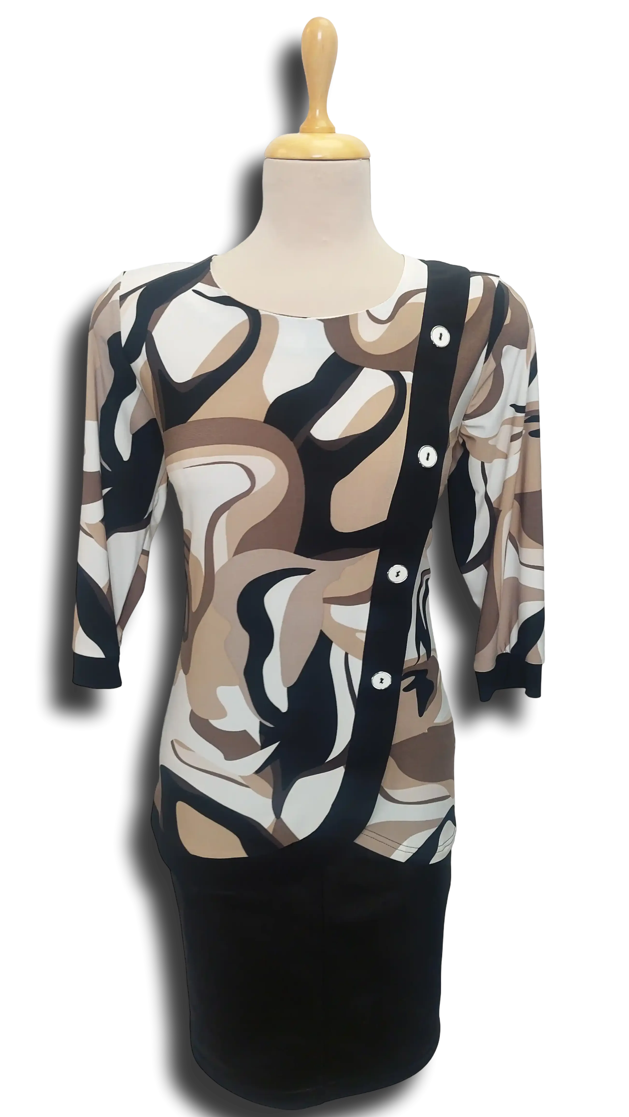 Magda slanted button brown polo product image