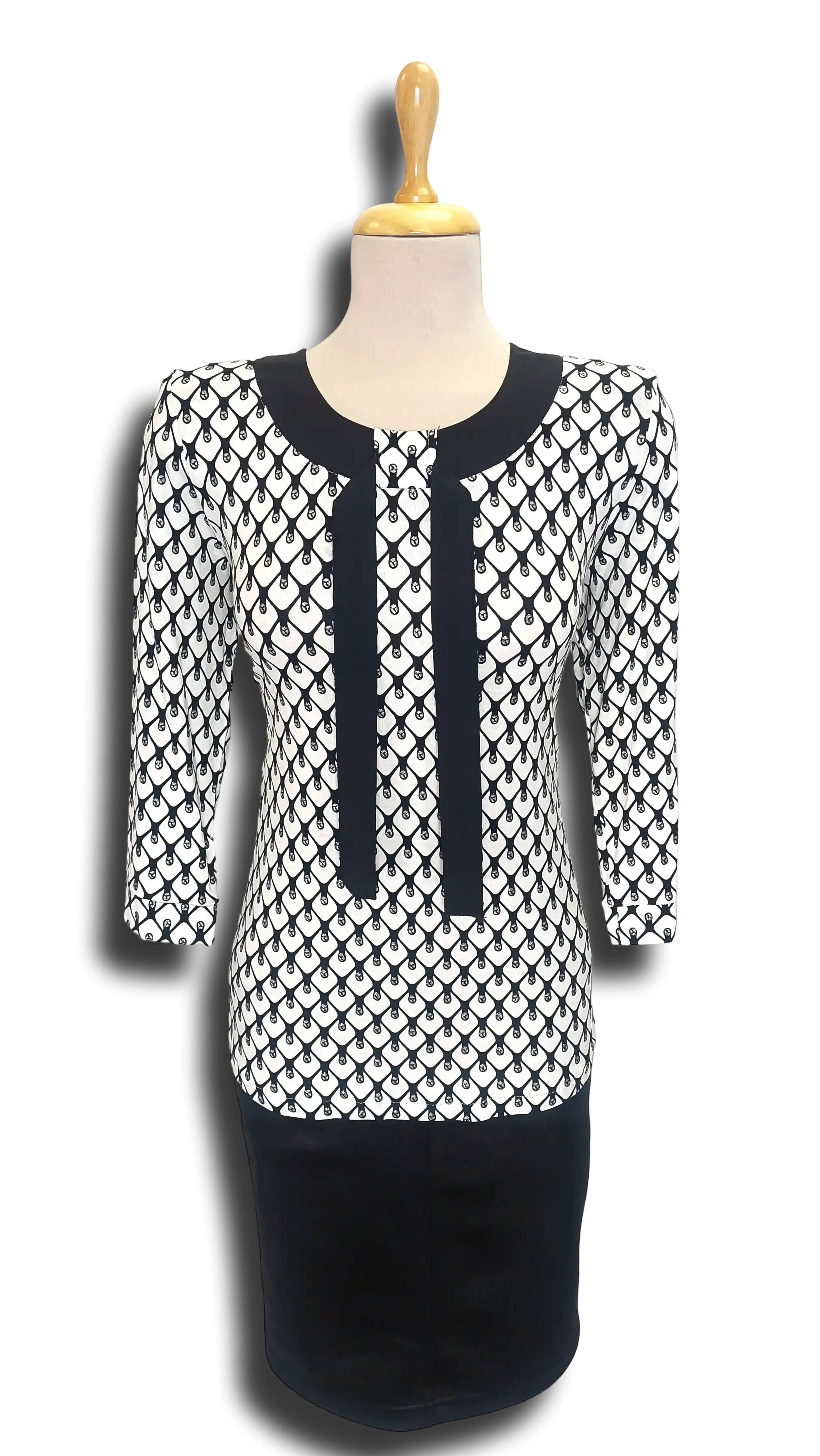 Márta white and black knitwear blouse product image