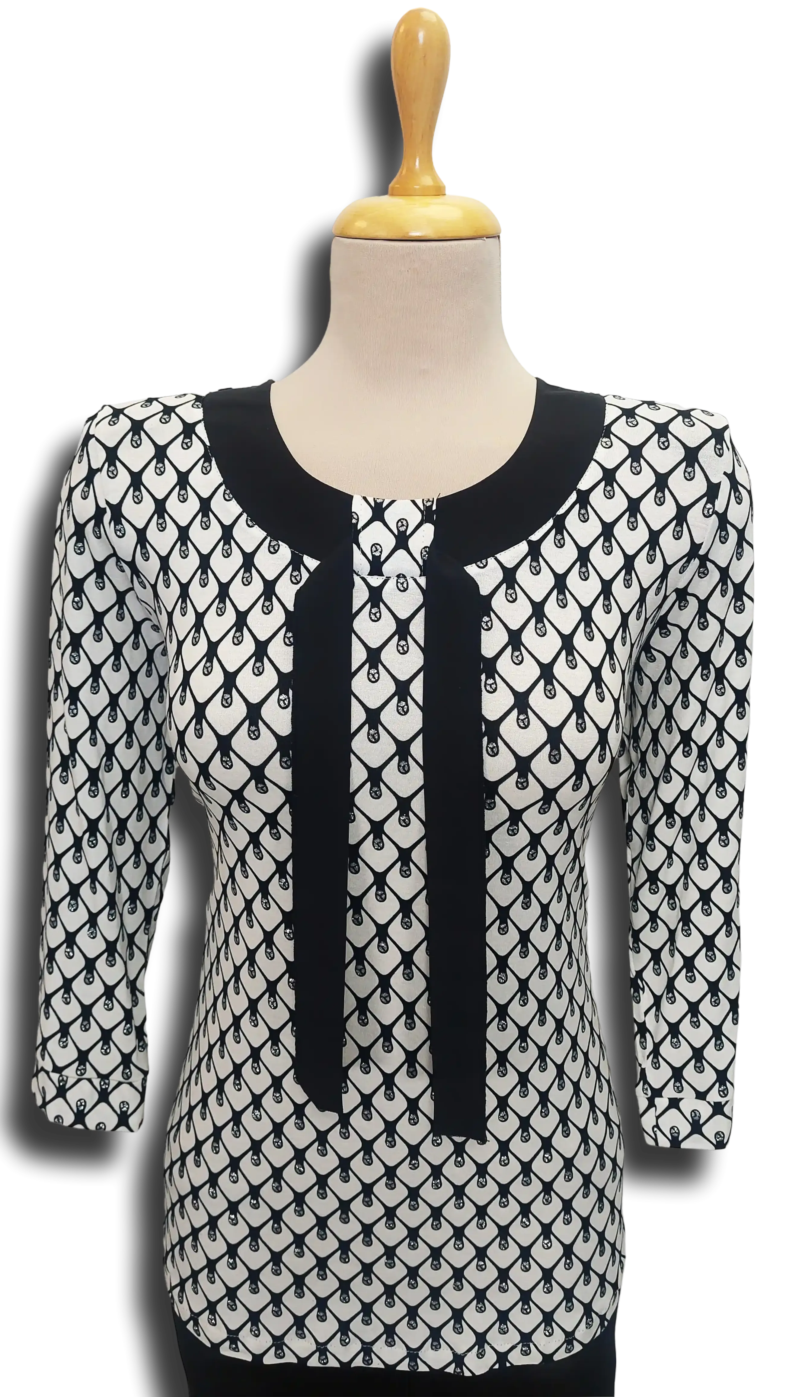 Márta white and black knitwear blouse product image