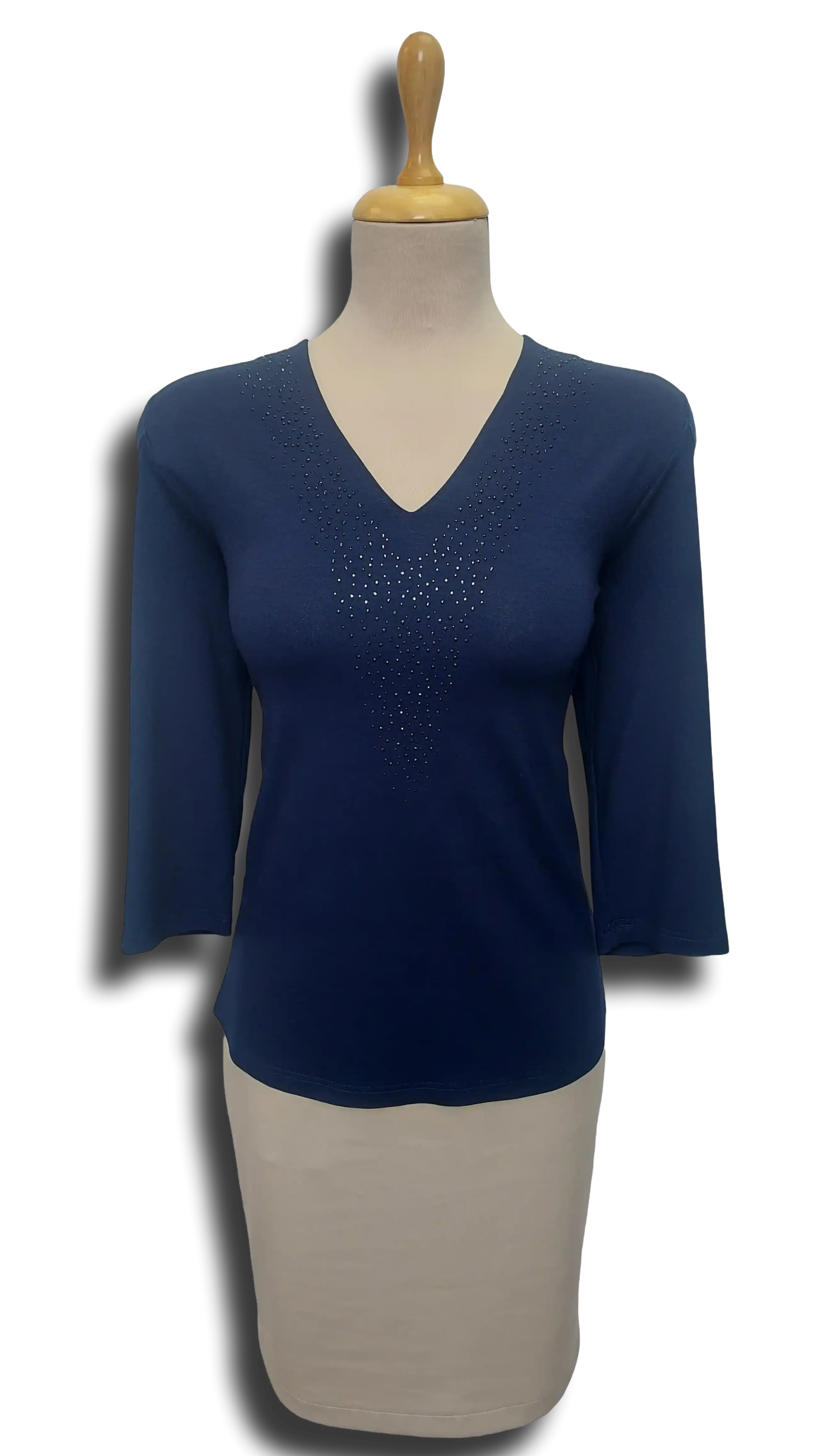 Mara dark blue V-neck polo product image