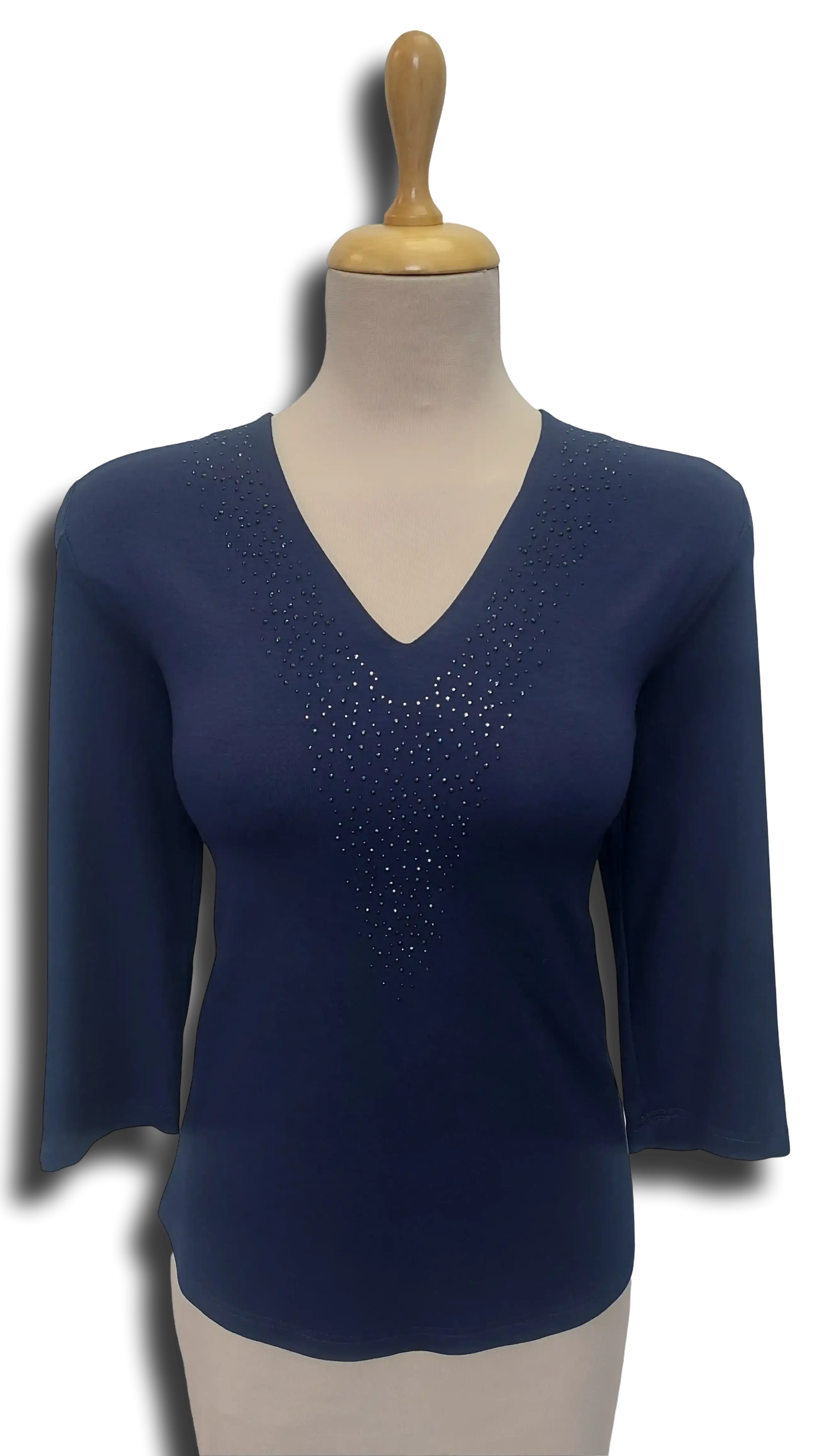 Mara dark blue V-neck polo product image