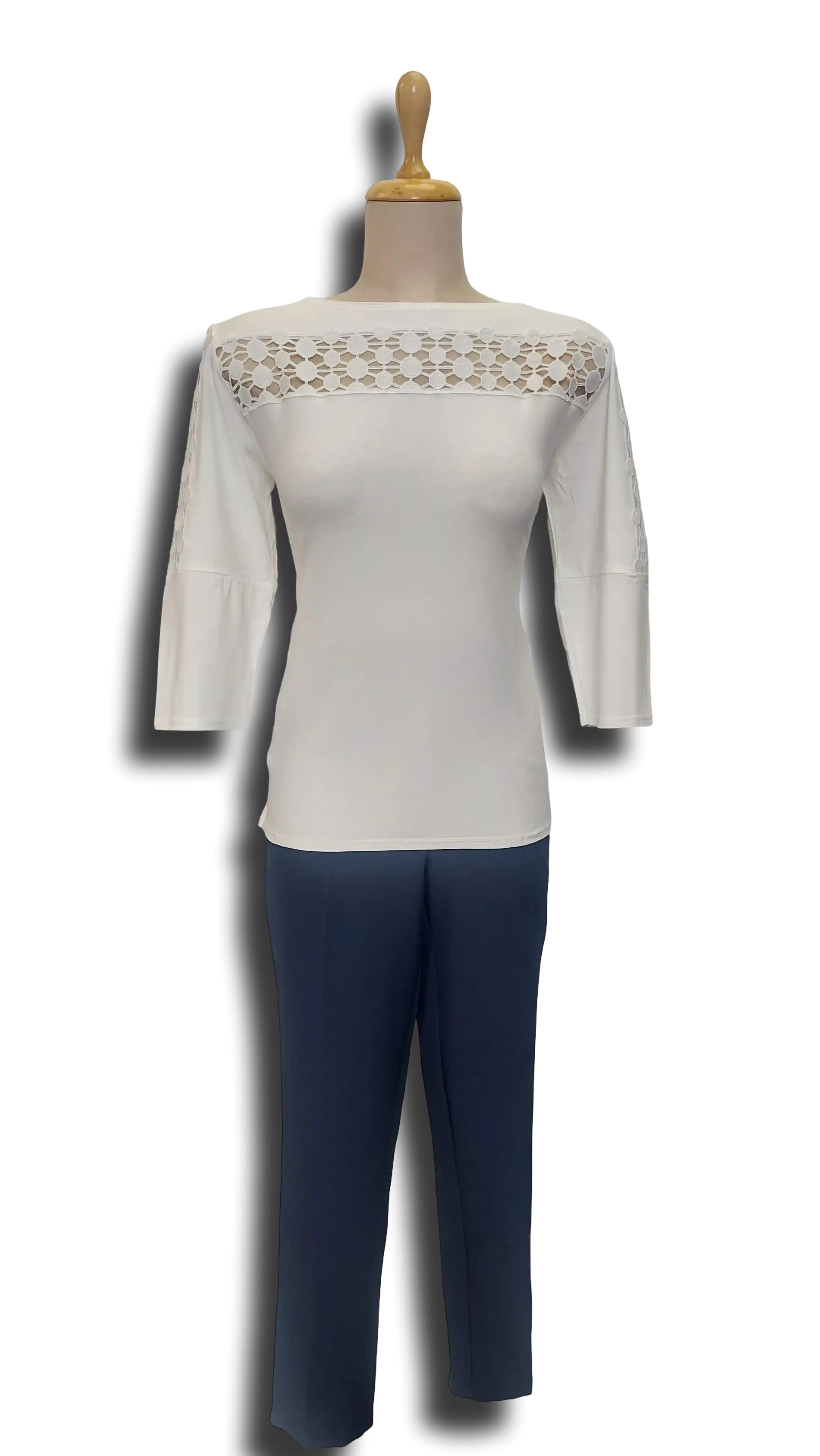 Carla cream colored lace sleeves polo product image