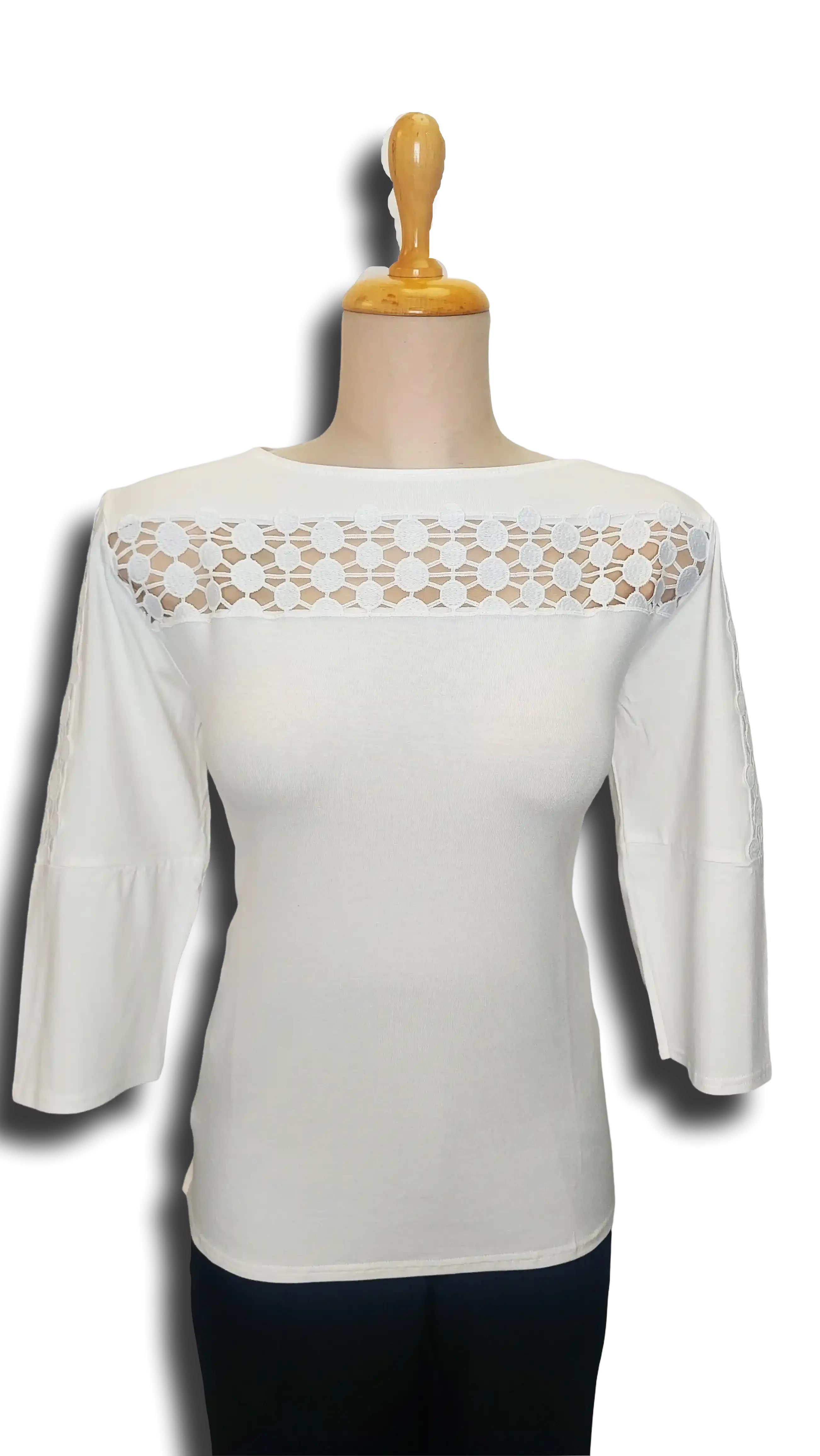 Carla cream colored lace sleeves polo product image