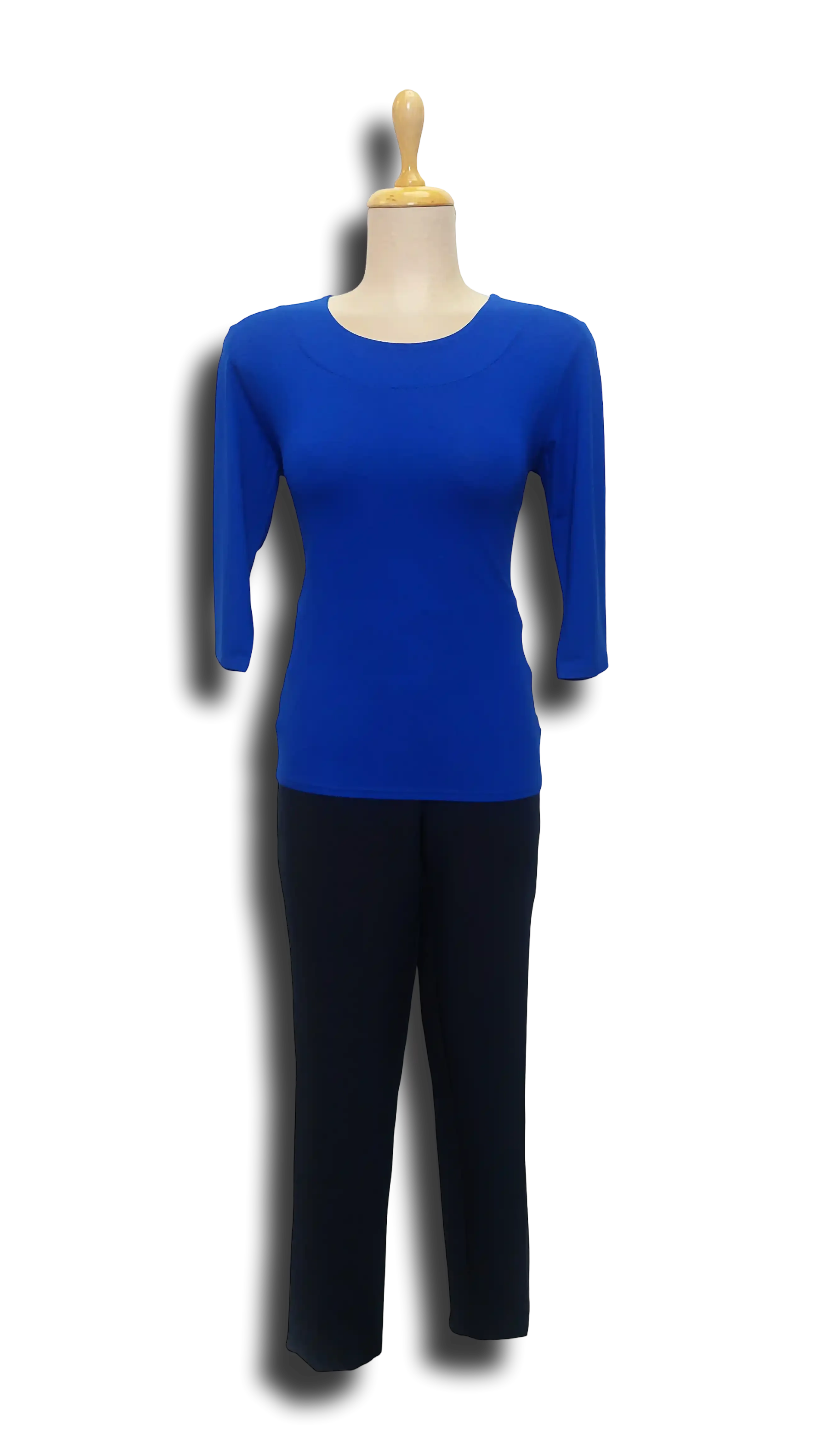 Carla royal blue three-quarter sleeve polo product image