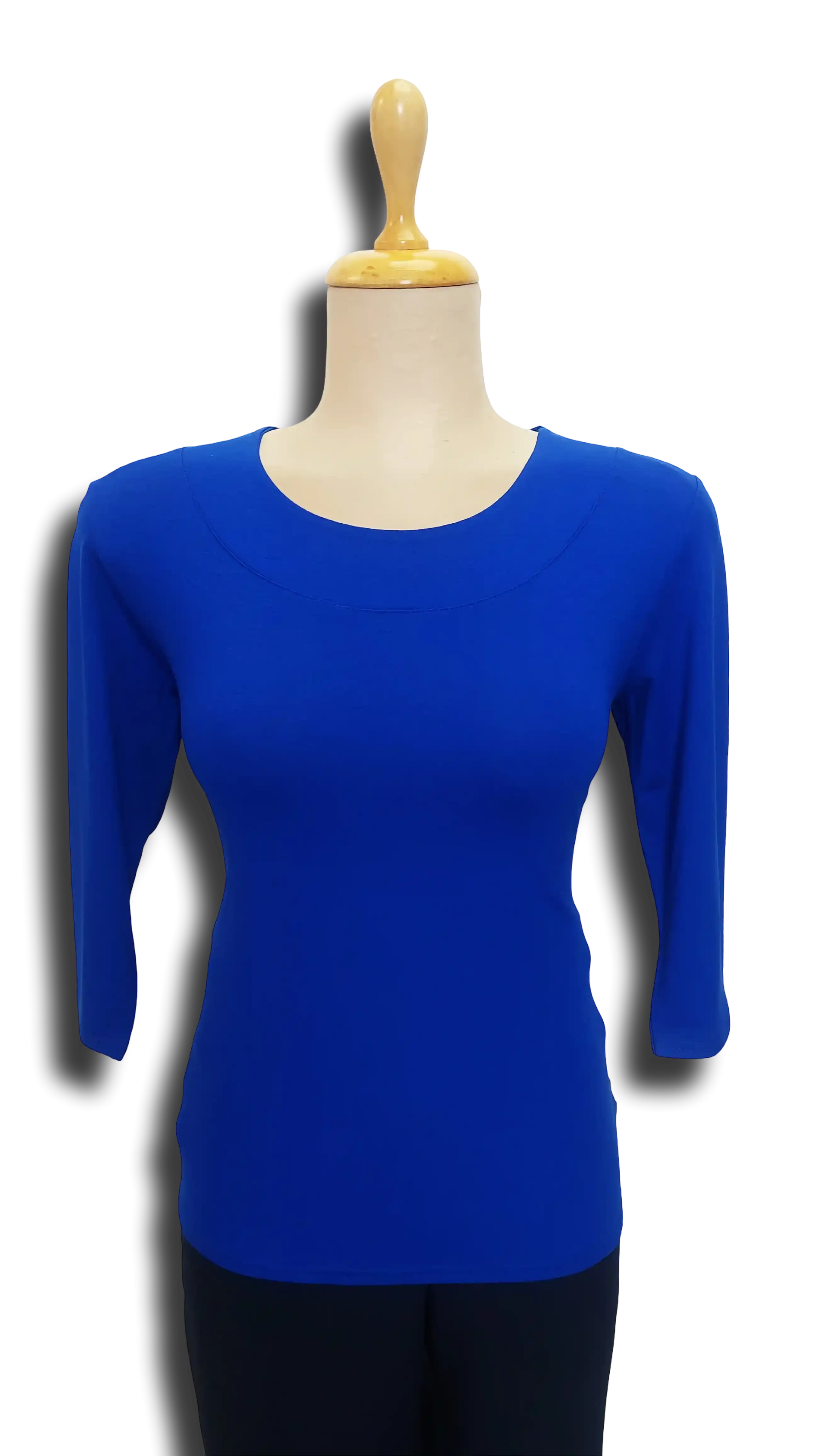 Carla royal blue three-quarter sleeve polo product image