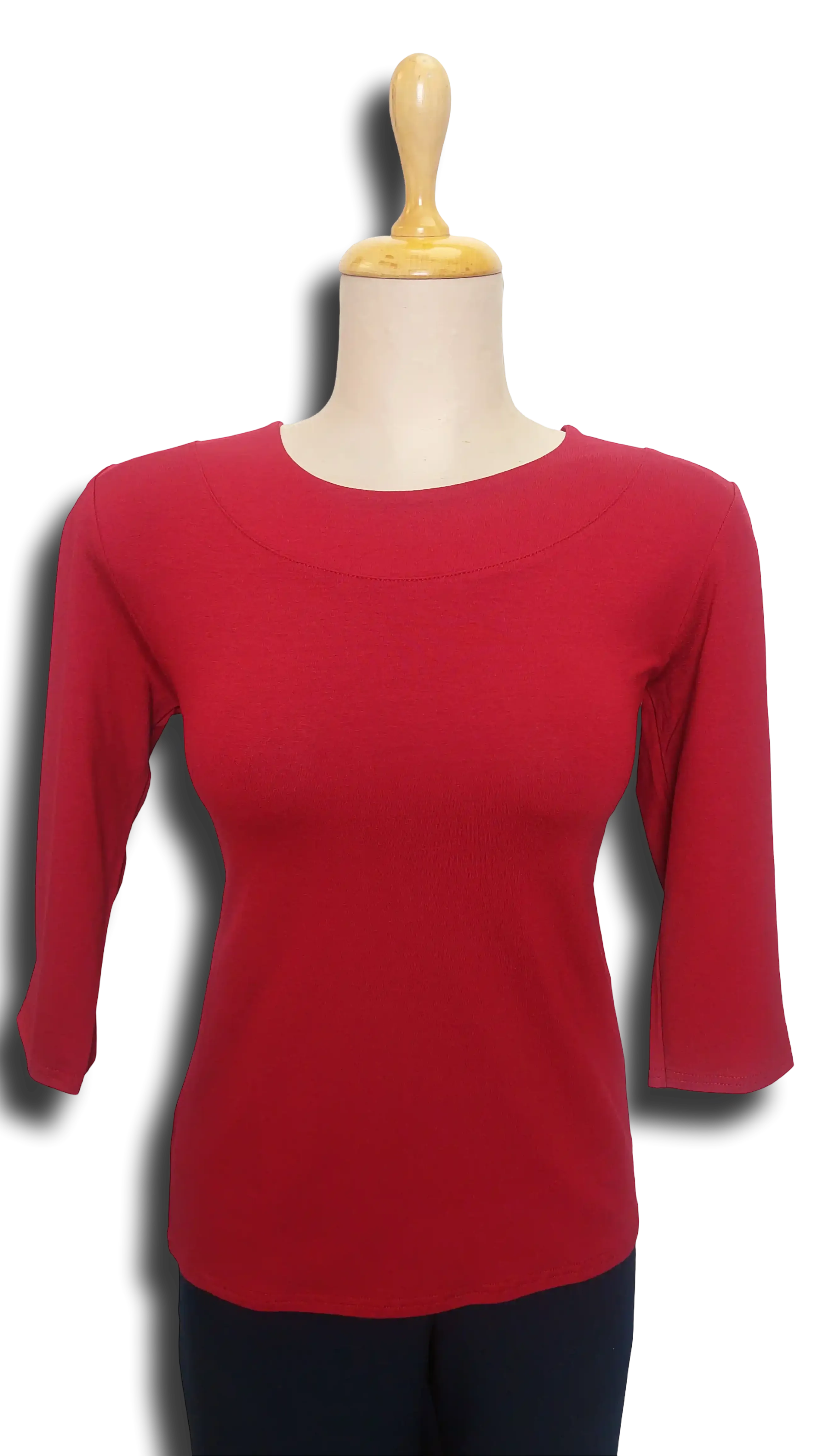 Carla burgundy three-quarter sleeve polo product image