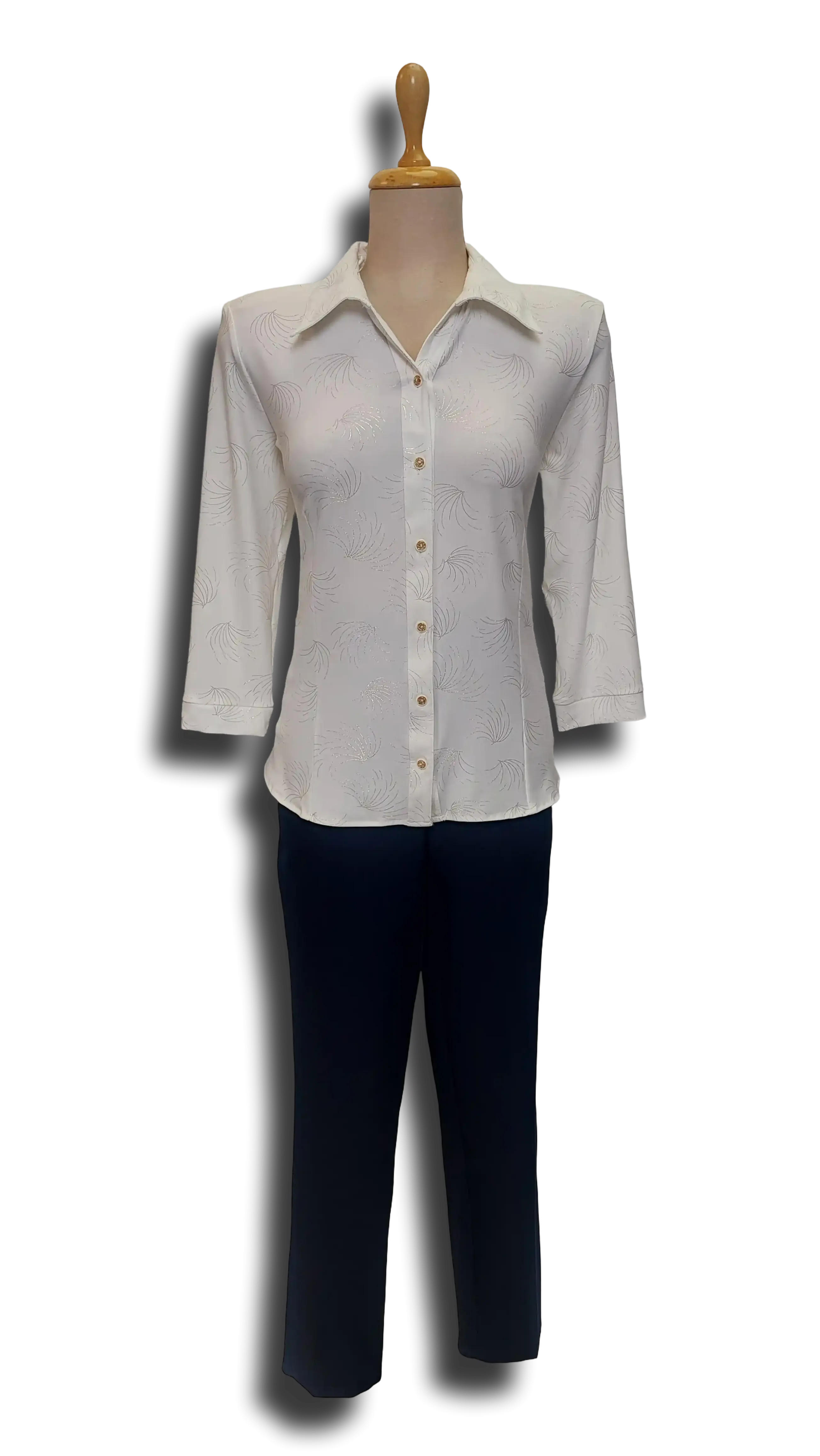 Márta cream-colored button-up blouse product image
