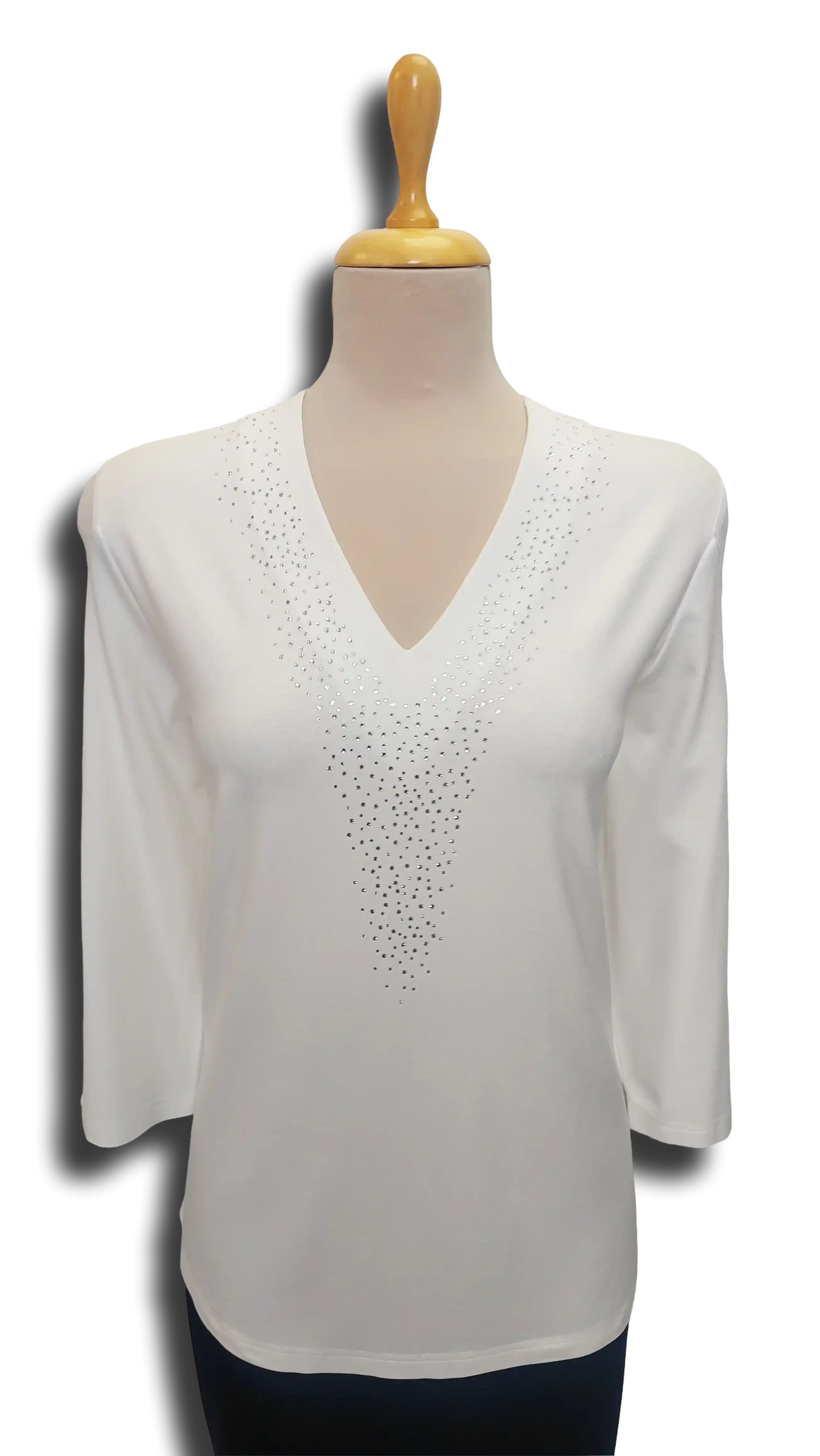 Mara cream colored V-neck polo product image