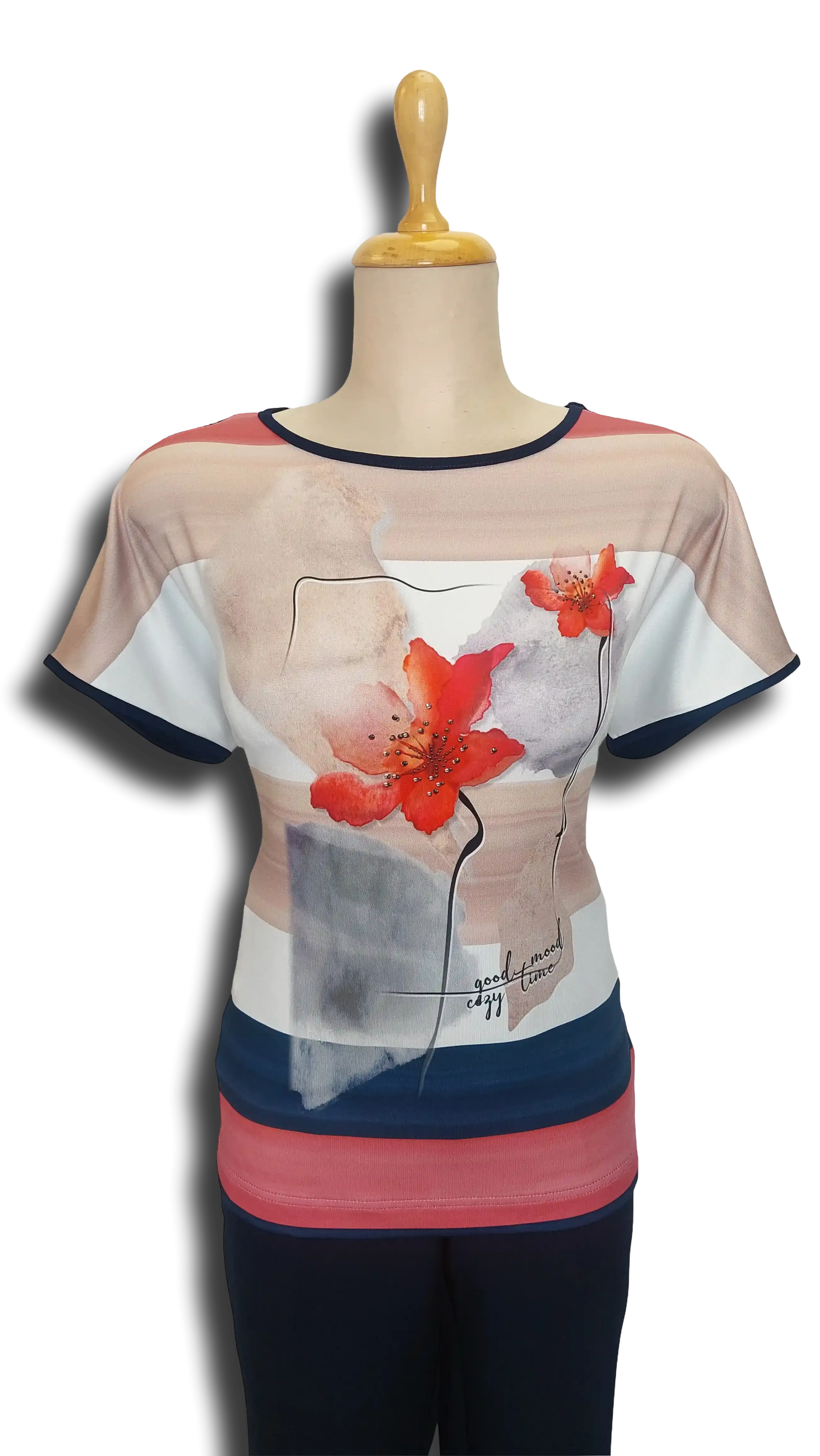 Tamara dark blue poppy polo product image