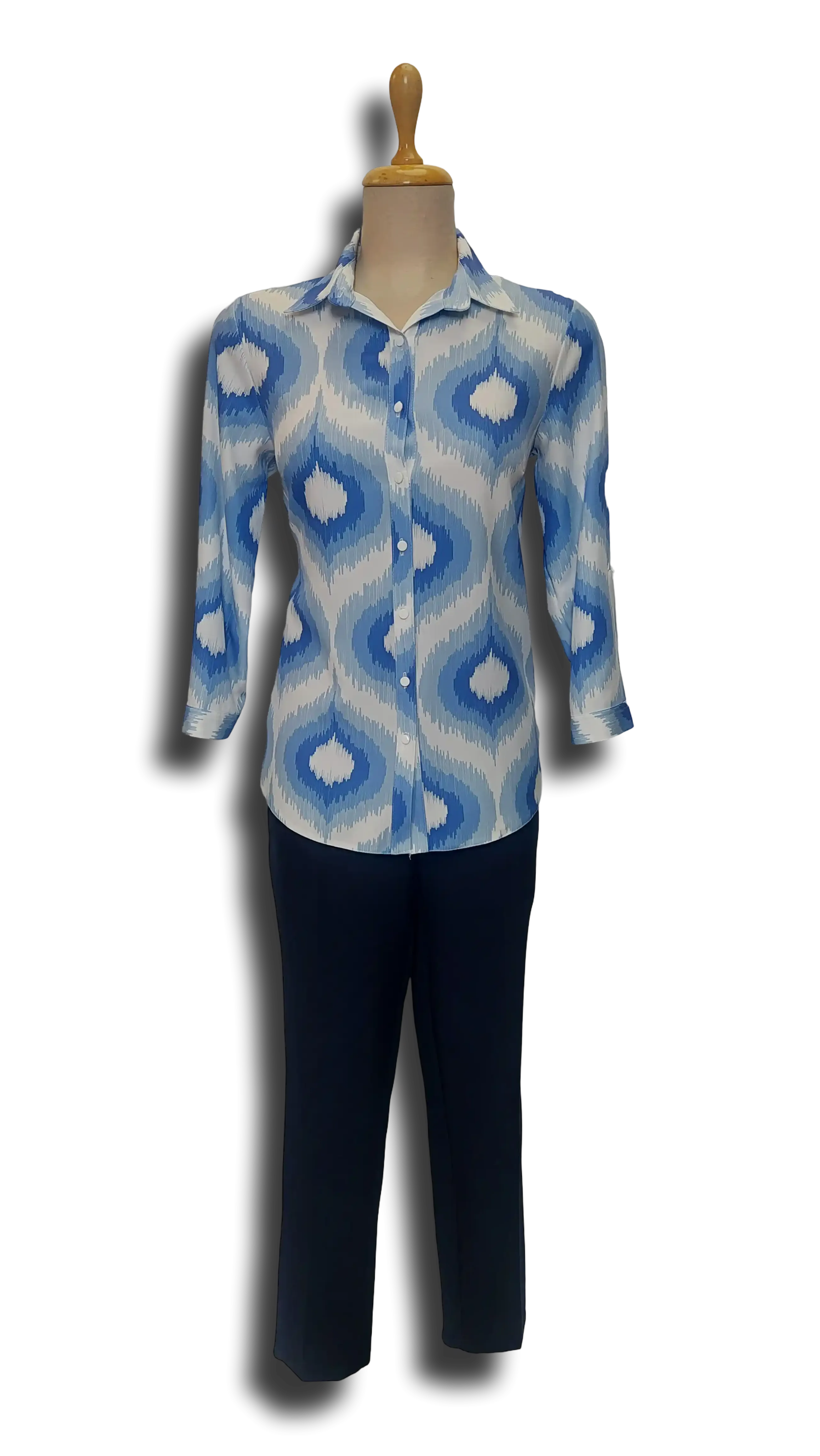 Early light blue pattern shirt blouse product image