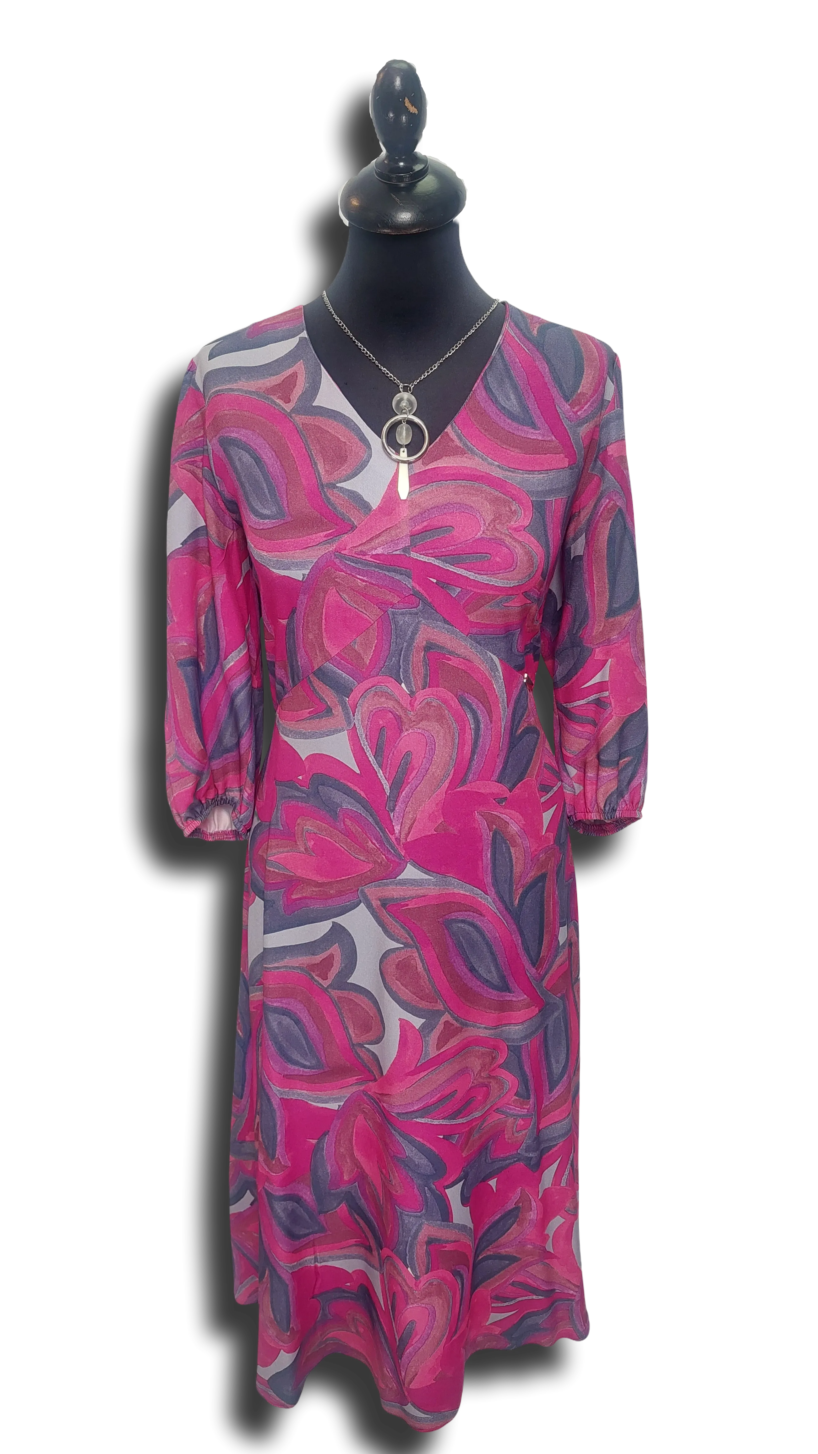 Cora pink patterned glocknis viscose dress product image