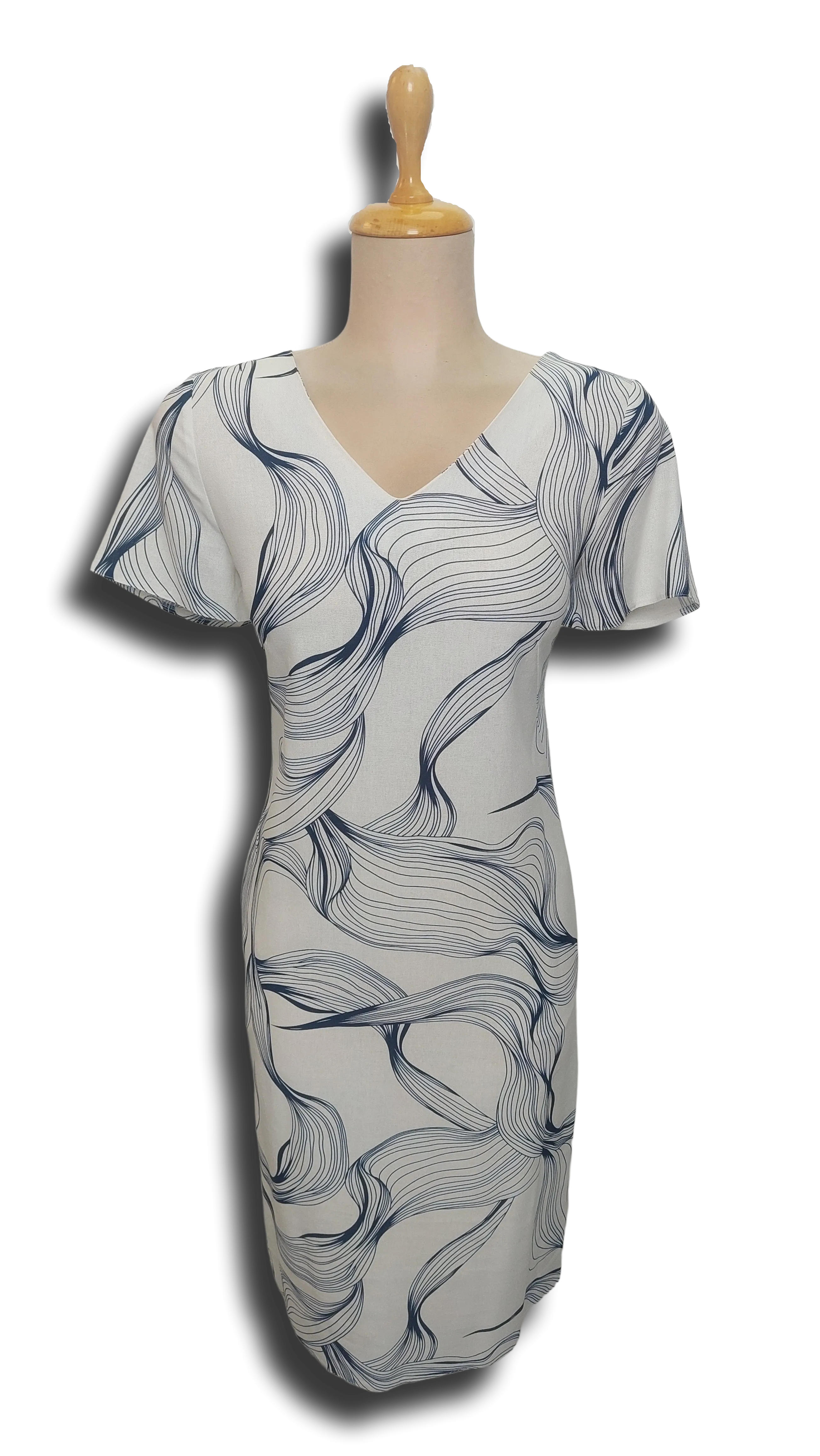 Cora white-dark blue viscose dress product image