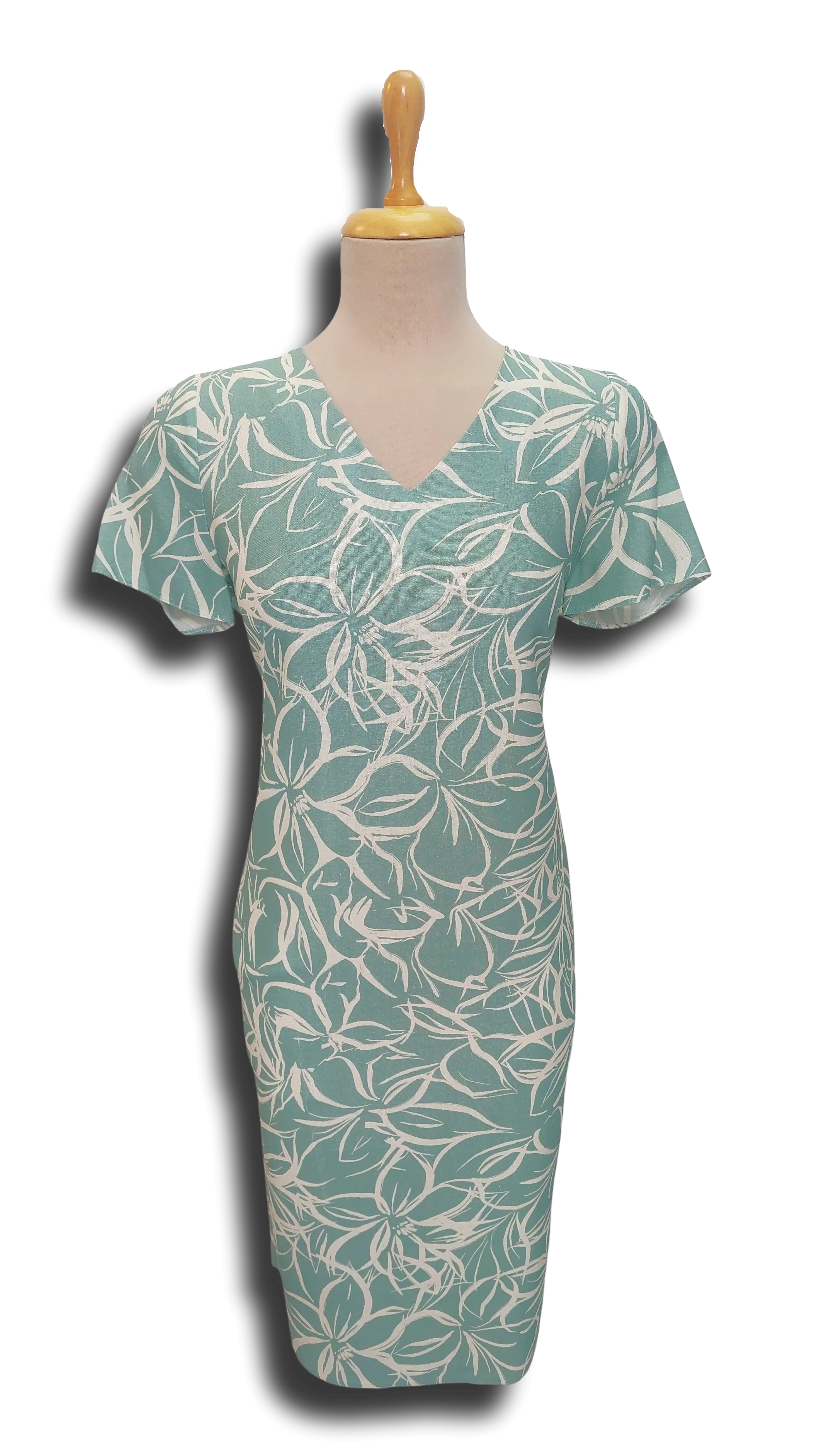Cora green patterned viscose dress product image