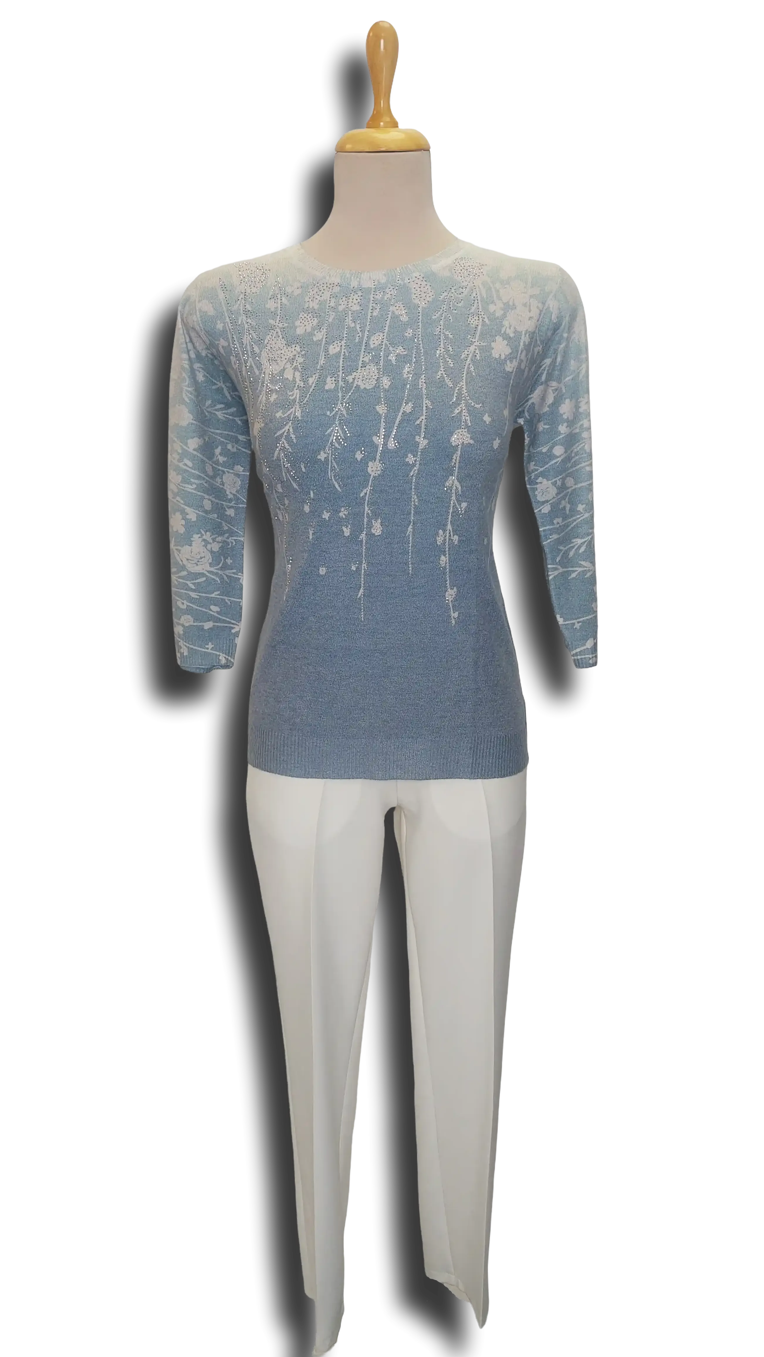 Juli rhinestone grey branch 3/4 sleeve jumper product image