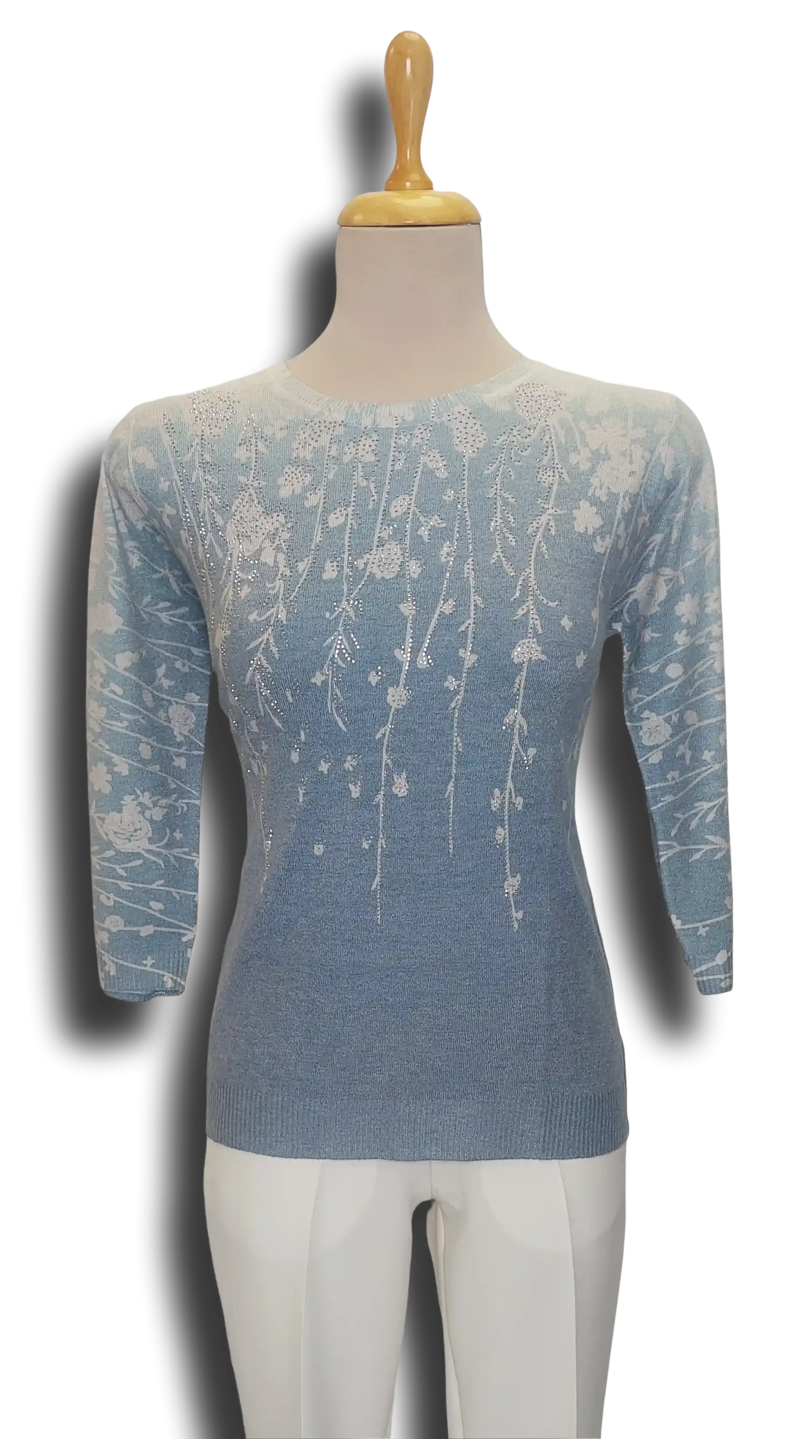 Juli rhinestone grey branch 3/4 sleeve jumper product image