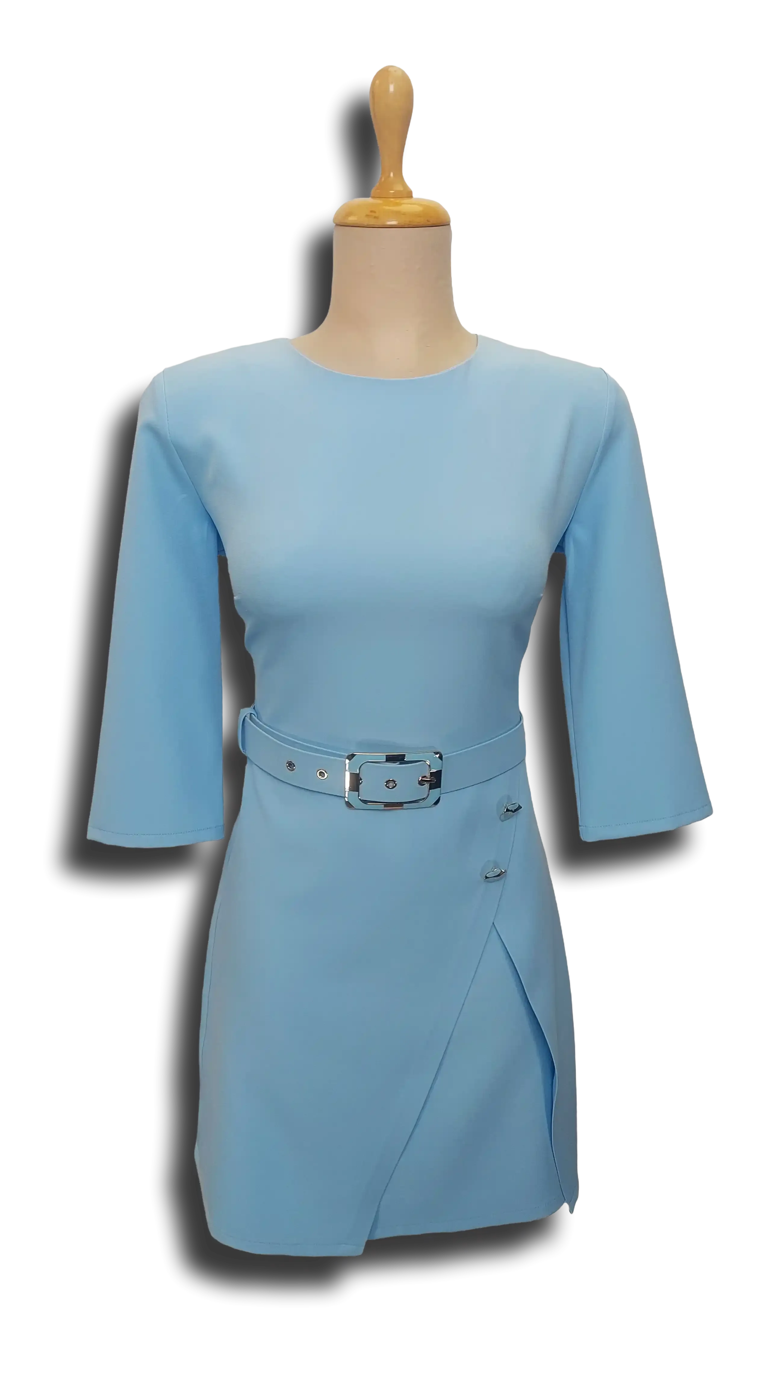 Kinga light blue buttoned dress product image