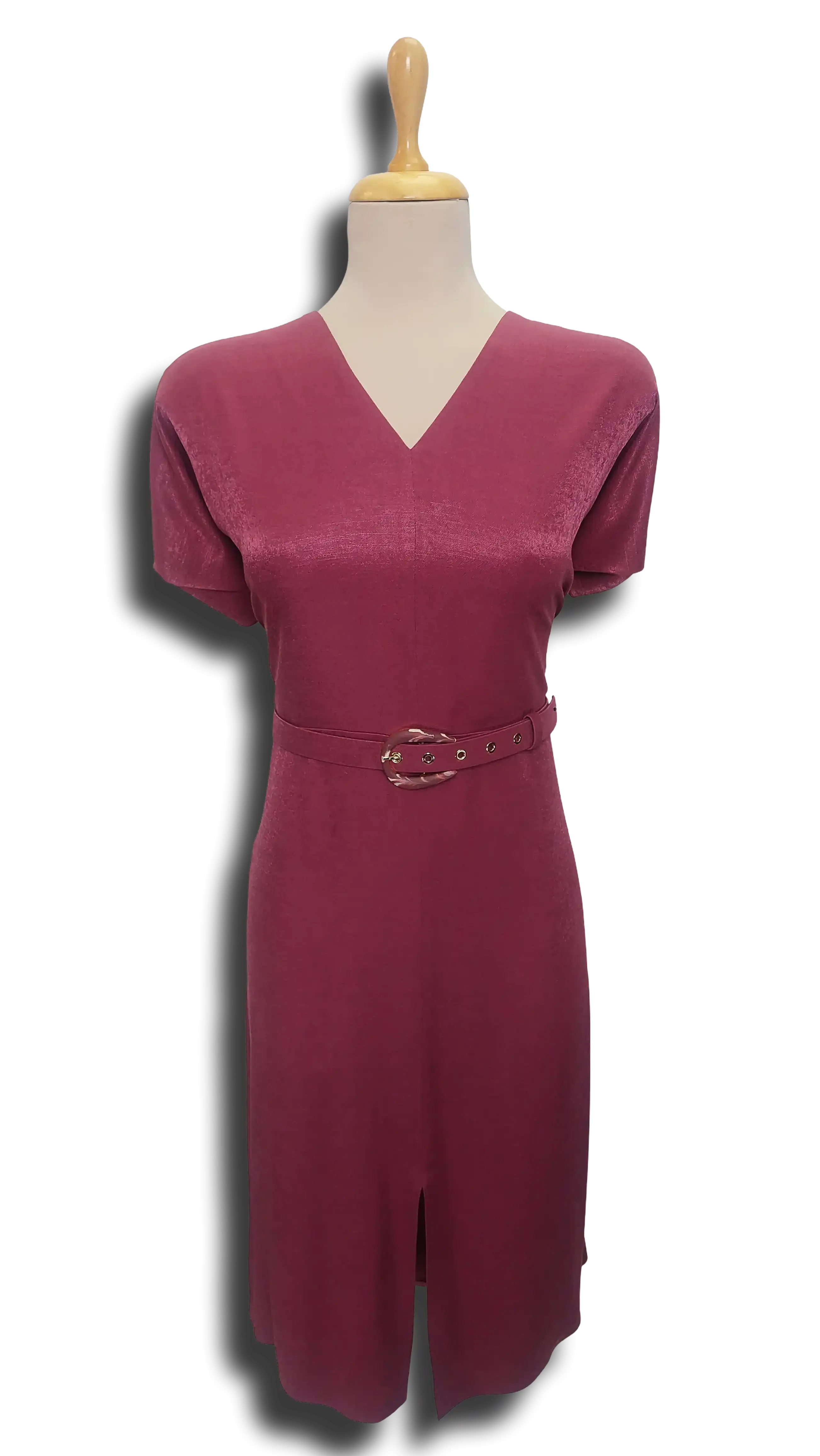Burgundy V-neck dress dress product image